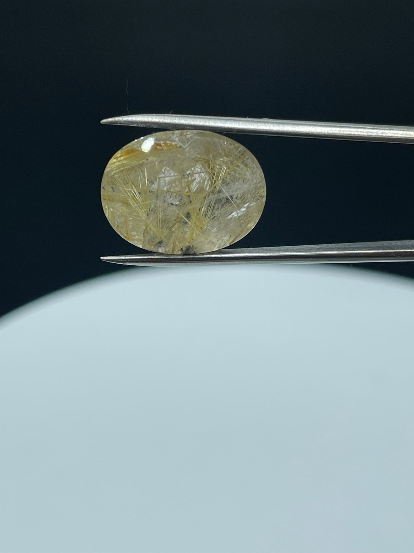 18.12 Carat Natural Faceted Rutile Quartz Oval Cut Loose Gemstone (20 x 15 x 10 MM)