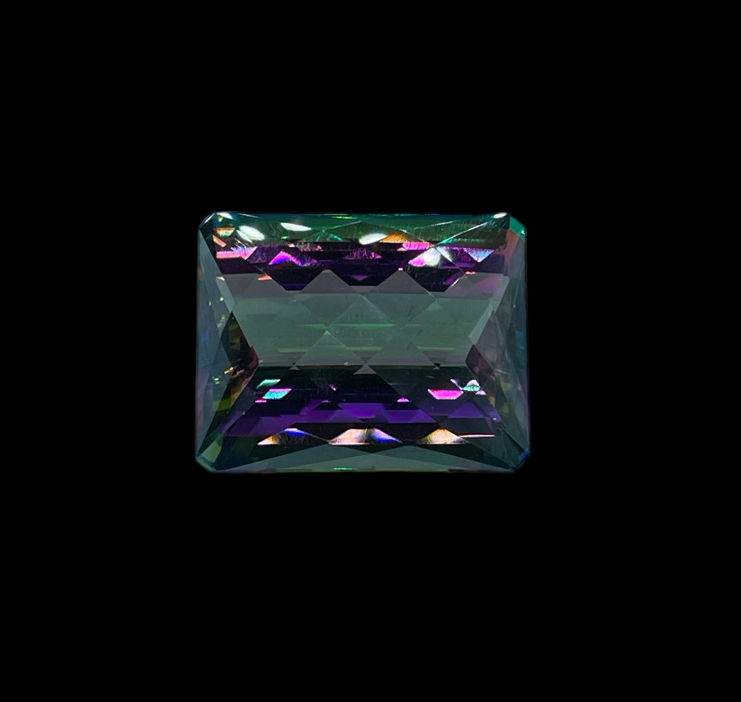 70.00 Carat Authentic Mystic Topaz Emerald Cut Loose Gemstone (24.6 x 19.9 x 14.1 MM)