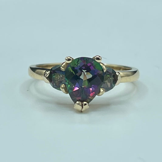 Mystic Topaz 14k Yellow Gold Ring (Size 6.25)