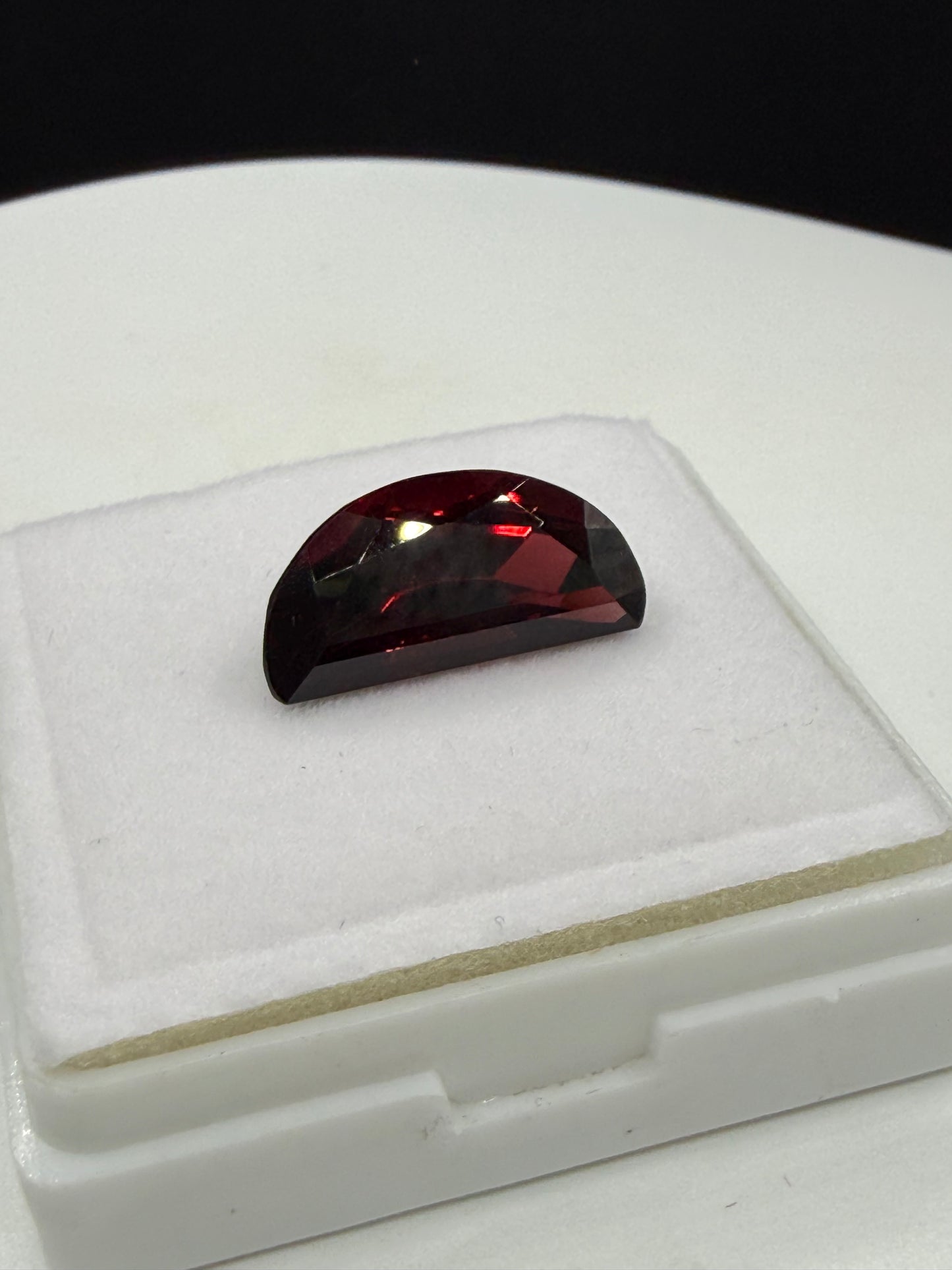 9.04 Carat Natural Garnet Half Moon Cut Loose Gemstone | 17x8x6 MM