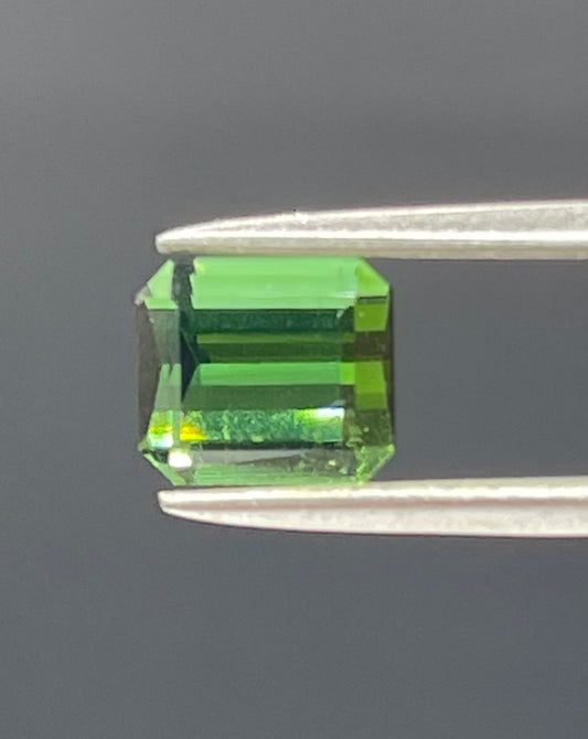 2.39 Carat Natural Green Tourmaline Emerald Cut Loose Gemstone (6.7 x 7.7 x 5.2 MM)