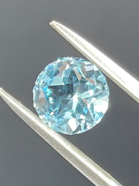 Exquisite Natural Blue Topaz Texas Lone Star Round Cut Loose Gemstone - Available in 8MM, 10MM, & 12MM