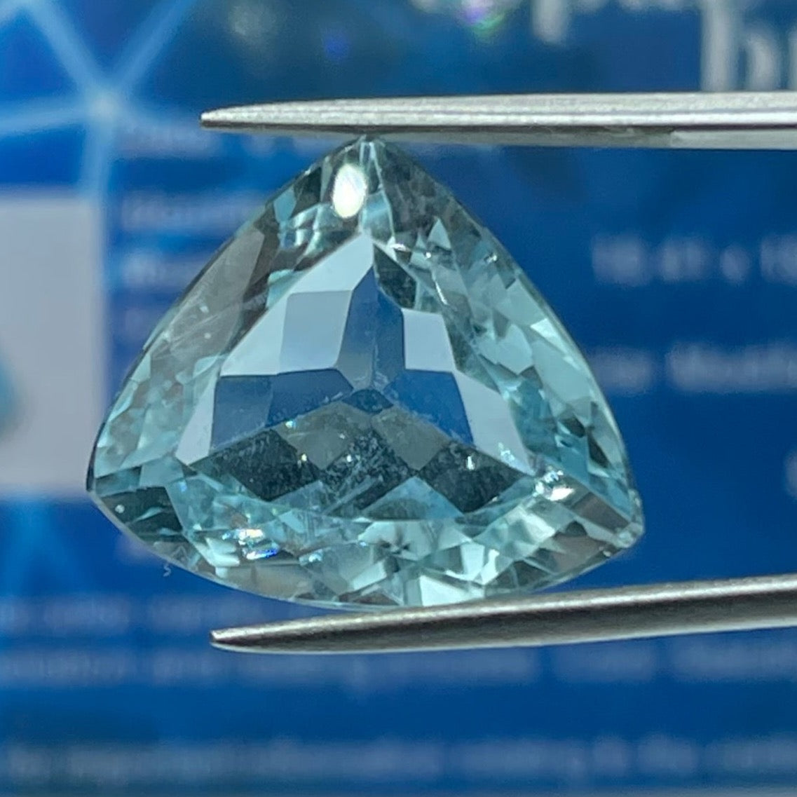 AGL Certified Paraiba Color Natural Blue Topaz Trillion Cut Loose Gemstone (16.14 x 19.52 x 8.03 MM