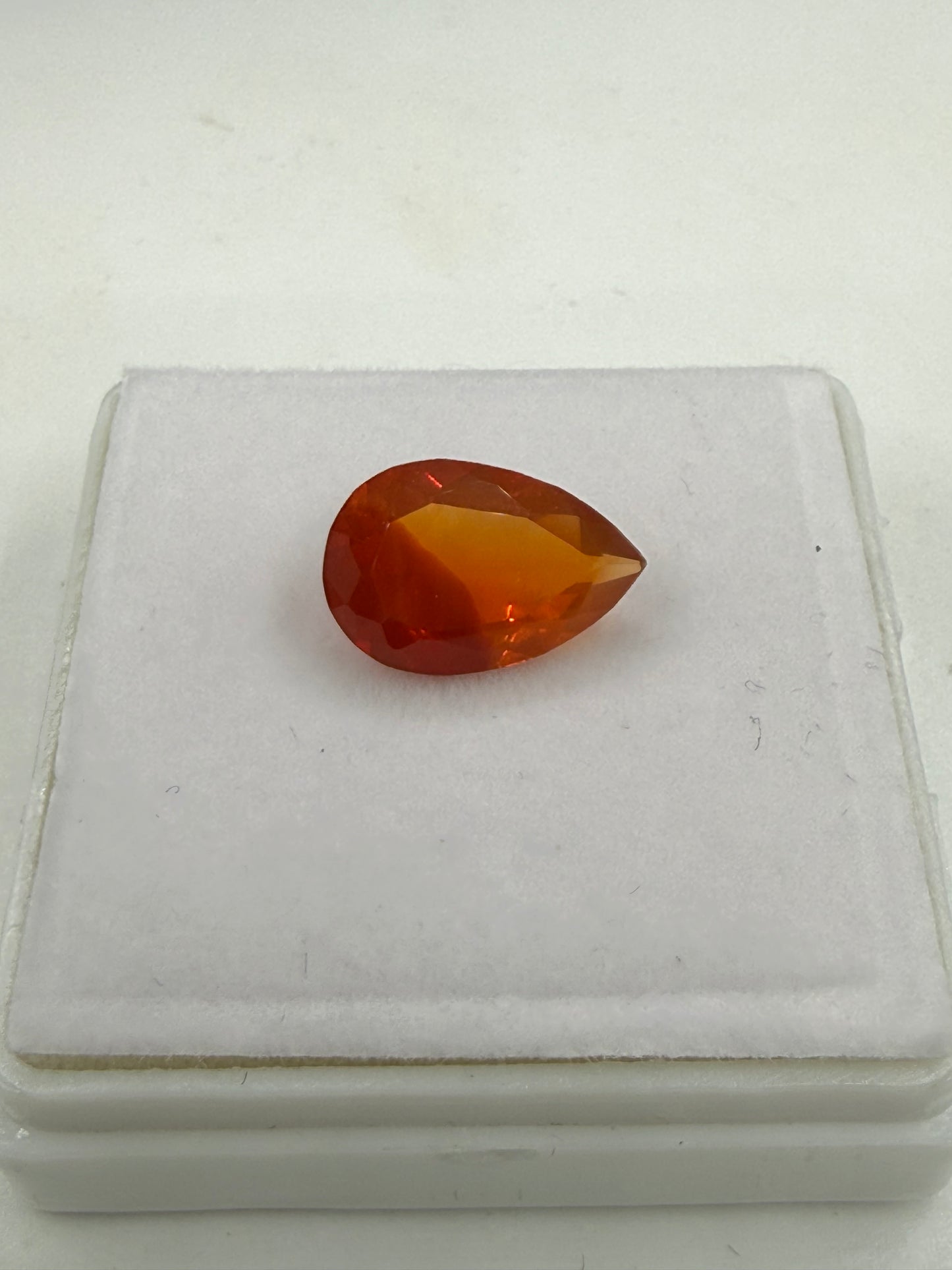 Natural Mexican Opal 3.33 Carat Pear Cut 14.6 x 9.6 MM Deep Orange Loose Gemstone Flawless