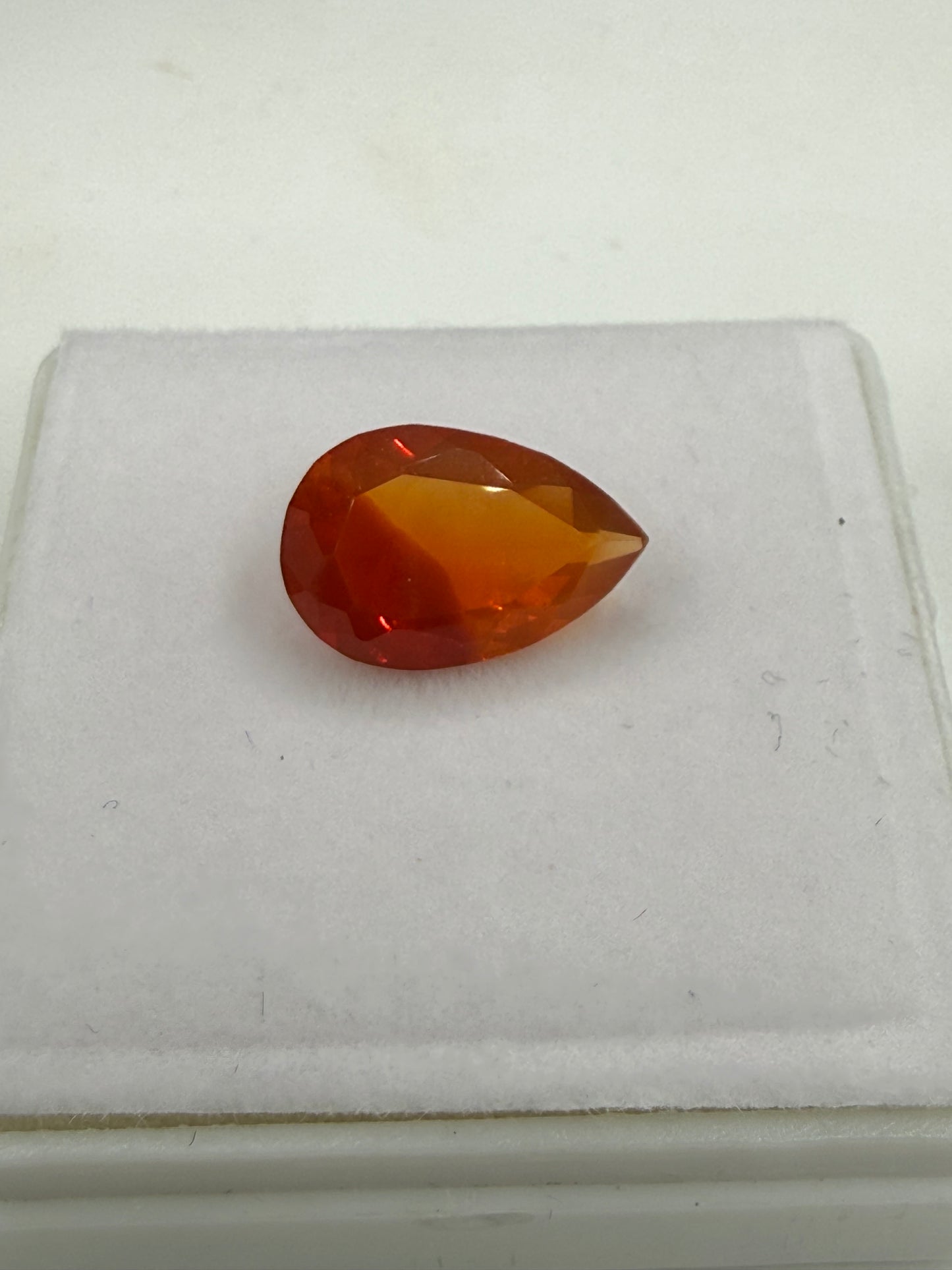 Natural Mexican Opal 3.33 Carat Pear Cut 14.6 x 9.6 MM Deep Orange Loose Gemstone Flawless