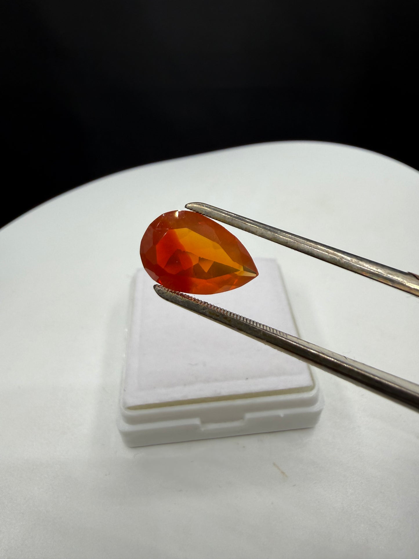 Natural Mexican Opal 3.33 Carat Pear Cut 14.6 x 9.6 MM Deep Orange Loose Gemstone Flawless