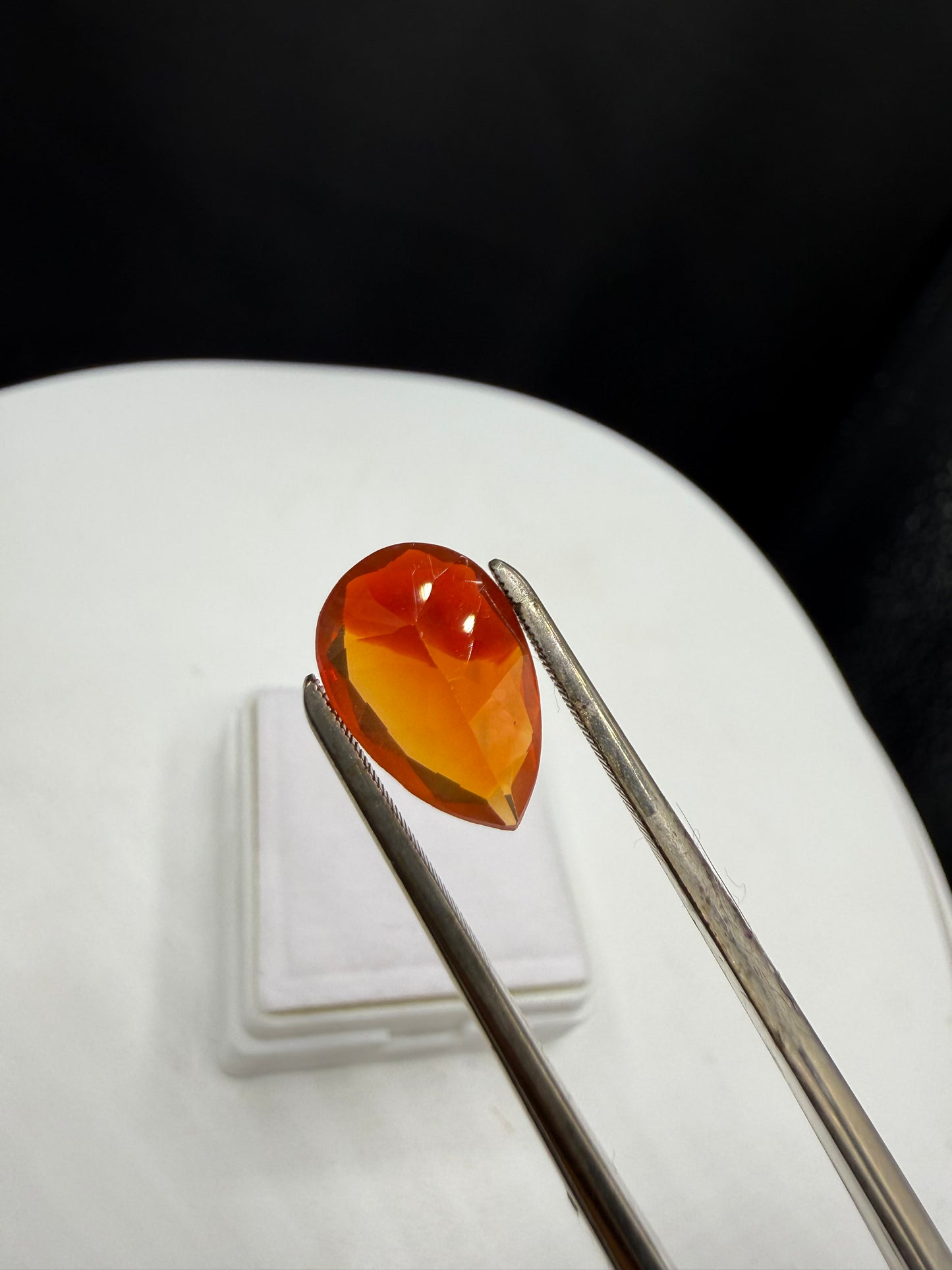 Natural Mexican Opal 3.33 Carat Pear Cut 14.6 x 9.6 MM Deep Orange Loose Gemstone Flawless