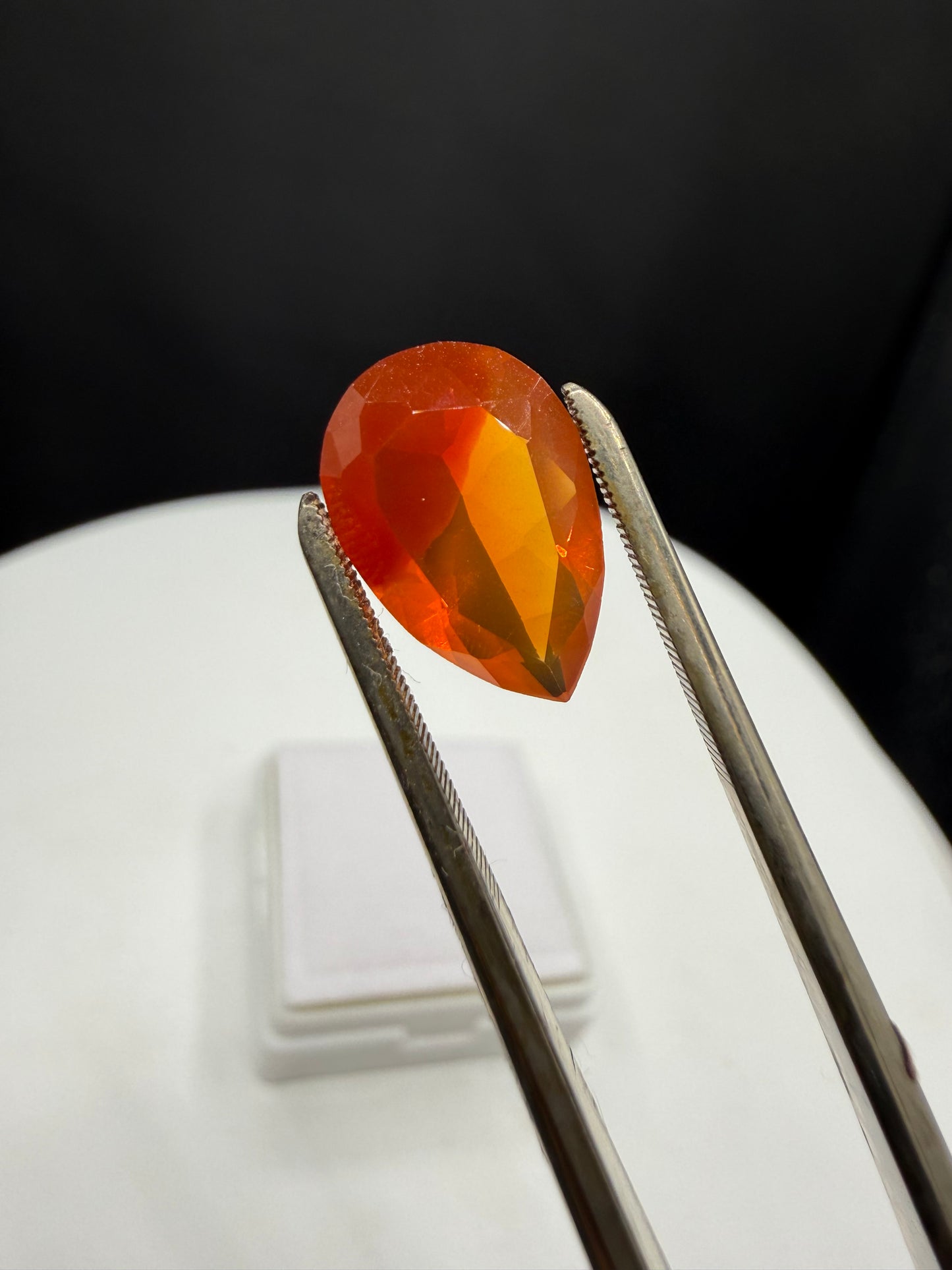 Natural Mexican Opal 3.33 Carat Pear Cut 14.6 x 9.6 MM Deep Orange Loose Gemstone Flawless