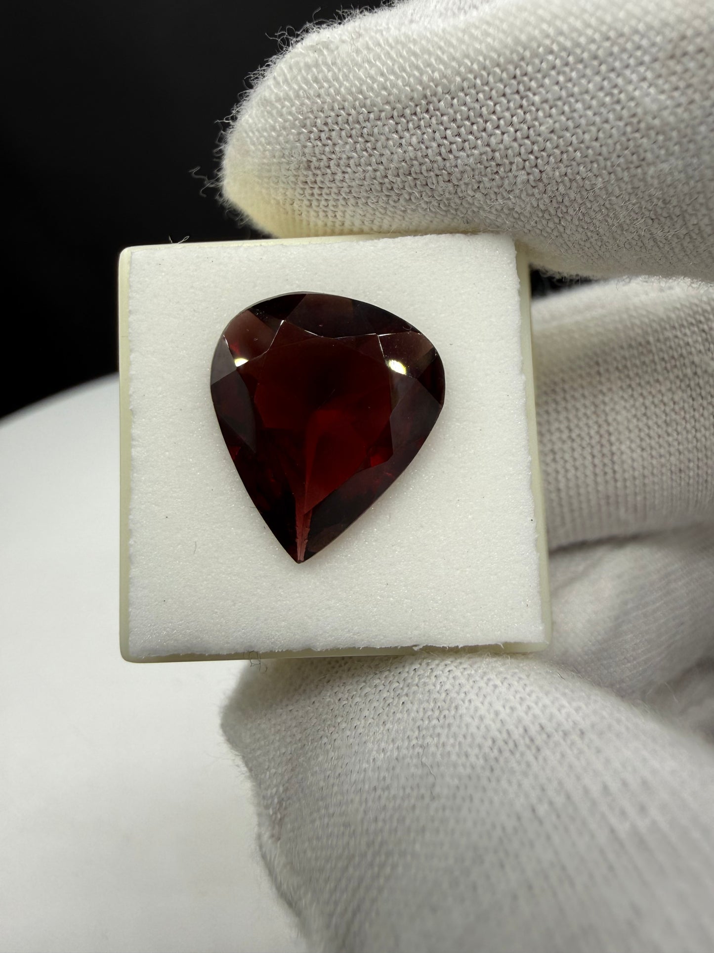 Natural Garnet 6.38 Carat Pear Cut 11.2 x 9.5 MM Deep Red Loose Gemstone Flawless