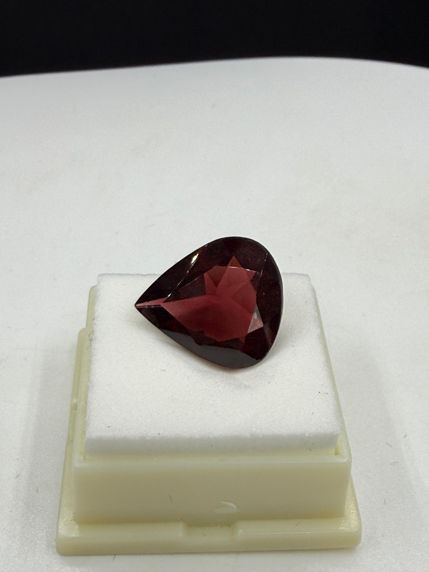 Natural Garnet 6.38 Carat Pear Cut 11.2 x 9.5 MM Deep Red Loose Gemstone Flawless
