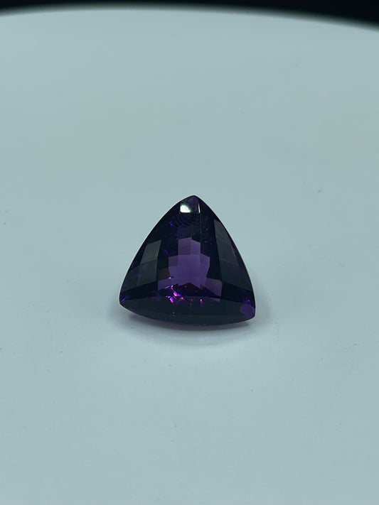 18.34 Carat Natural Zambian Amethyst Trillion Cut Loose Gemstone (18 x 17.5 x 12.2 MM)