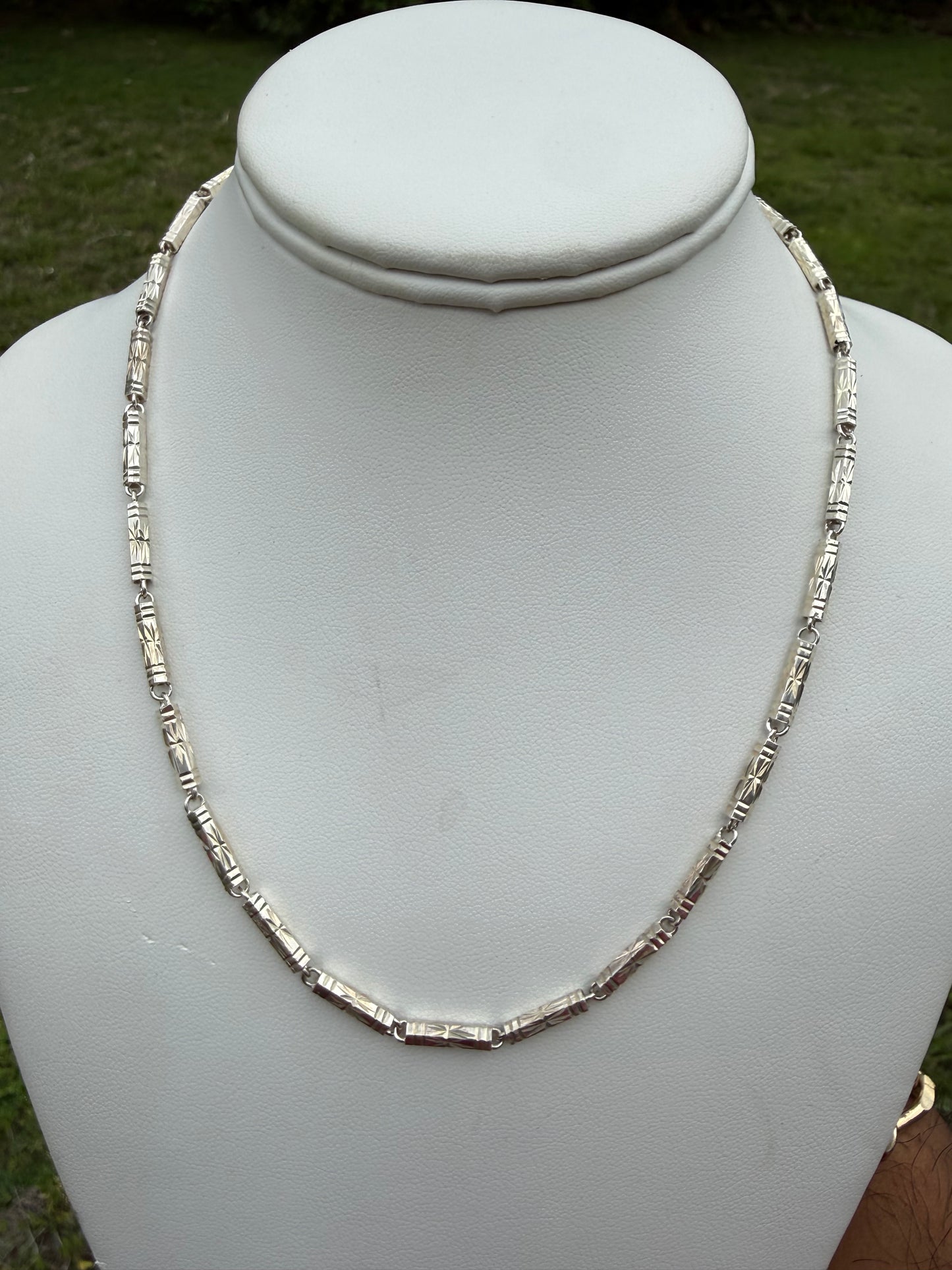 Solid 925 Sterling Silver Israeli Link Diamond Cut Chain | 18.5”
