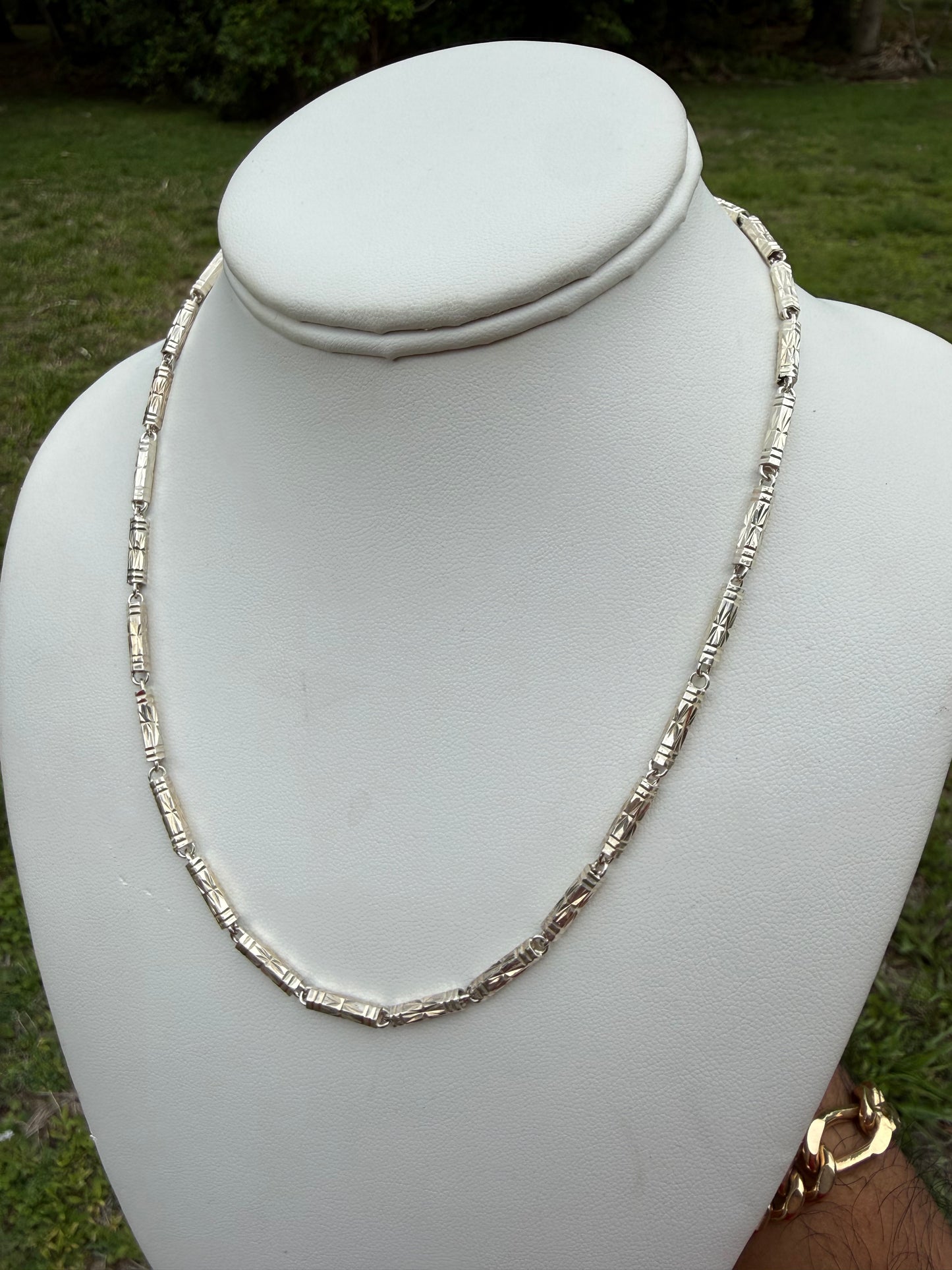 Solid 925 Sterling Silver Israeli Link Diamond Cut Chain | 18.5”