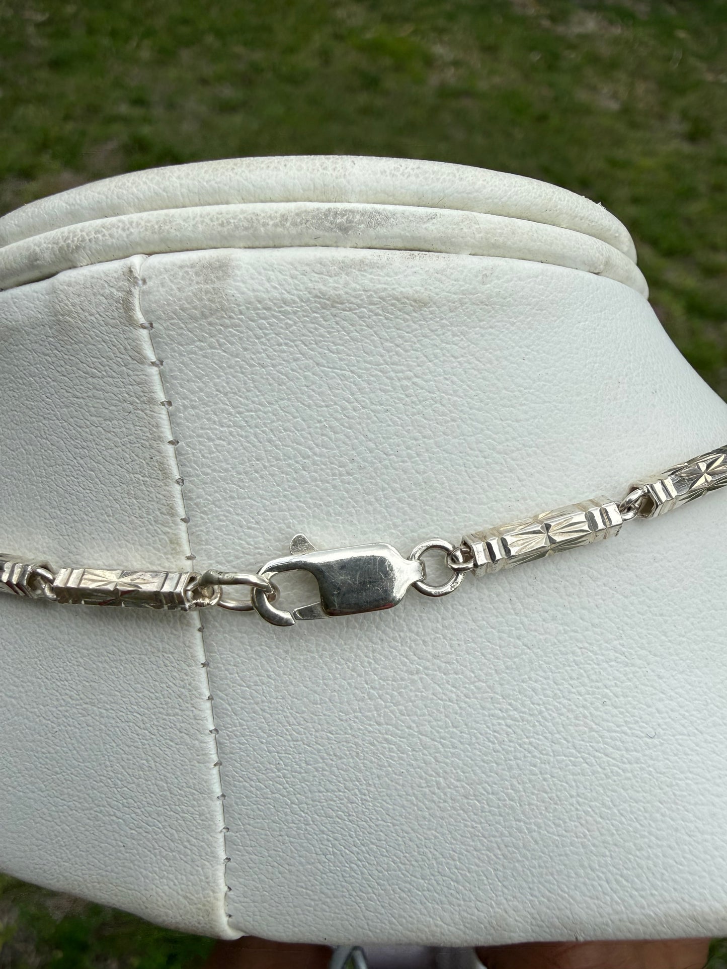Solid 925 Sterling Silver Israeli Link Diamond Cut Chain | 18.5”