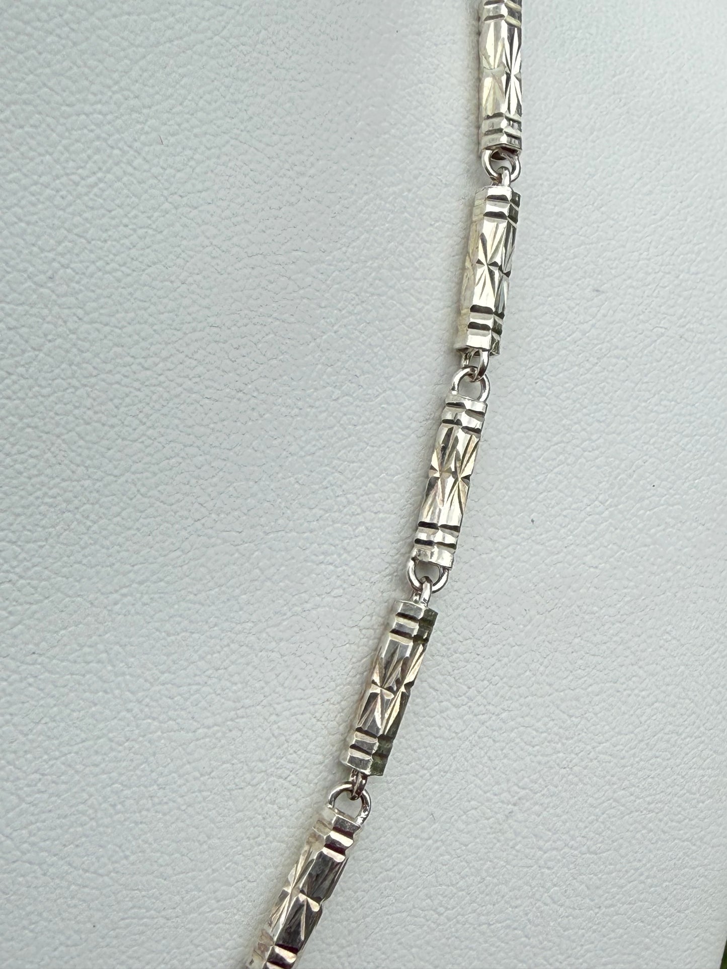 Solid 925 Sterling Silver Israeli Link Diamond Cut Chain | 18.5”