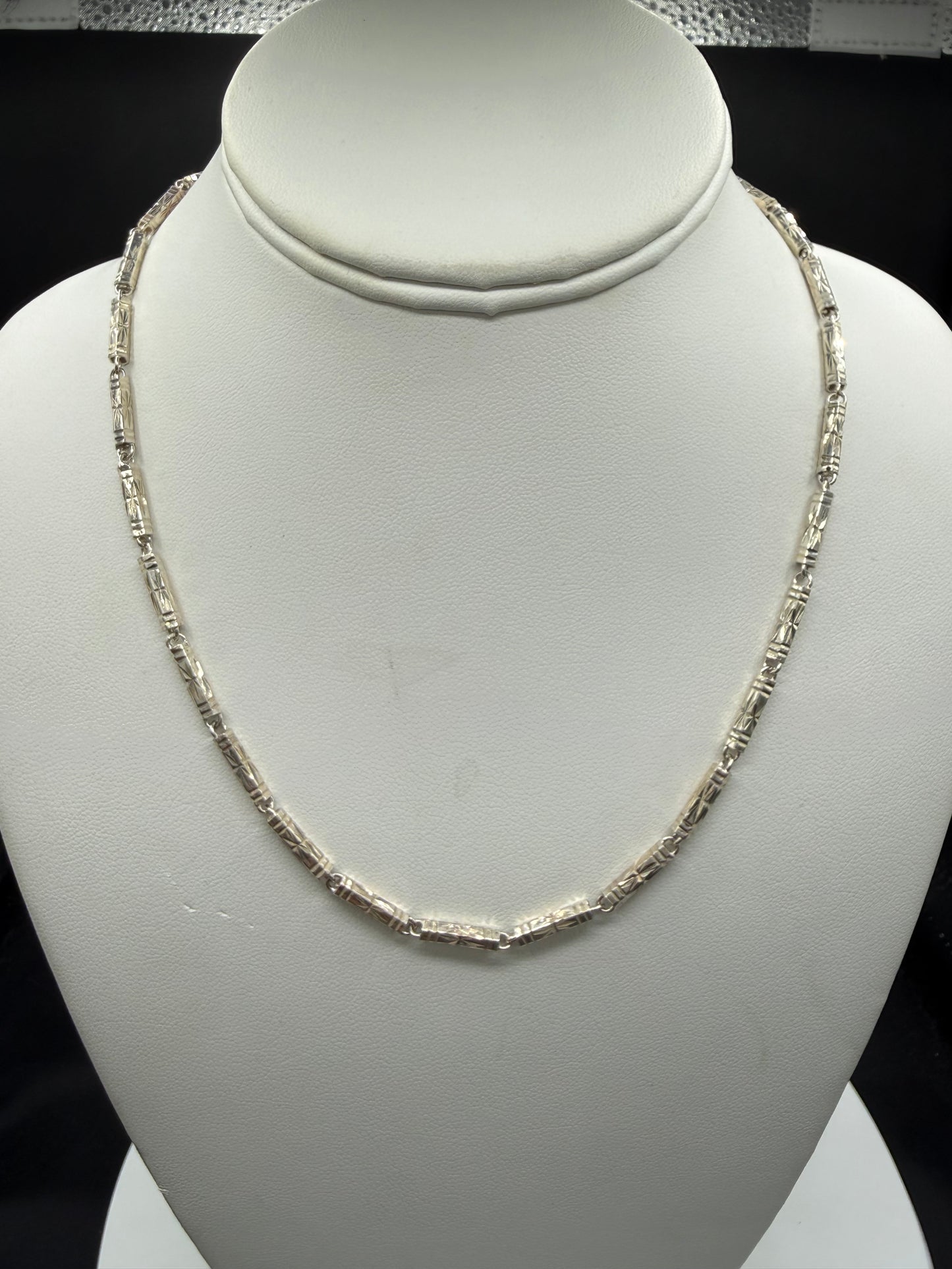 Solid 925 Sterling Silver Israeli Link Diamond Cut Chain | 18.5”