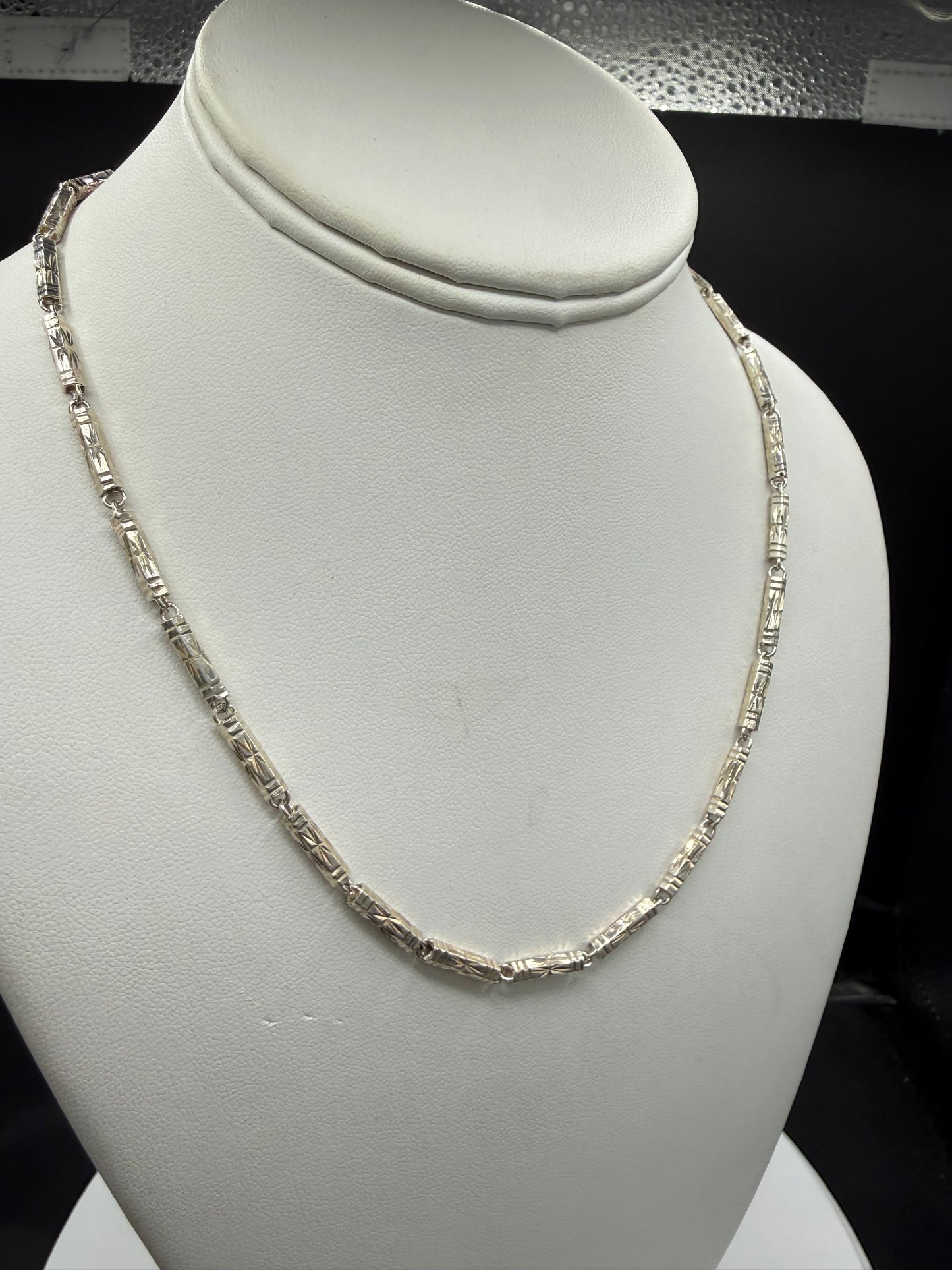 Solid 925 Sterling Silver Israeli Link Diamond Cut Chain | 18.5”