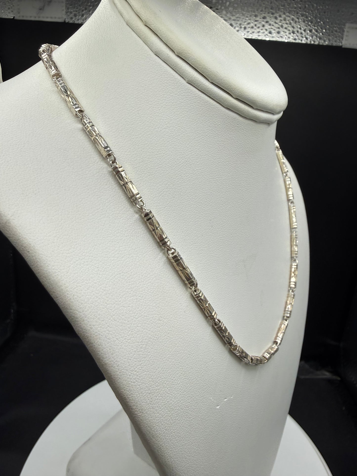 Solid 925 Sterling Silver Israeli Link Diamond Cut Chain | 18.5”