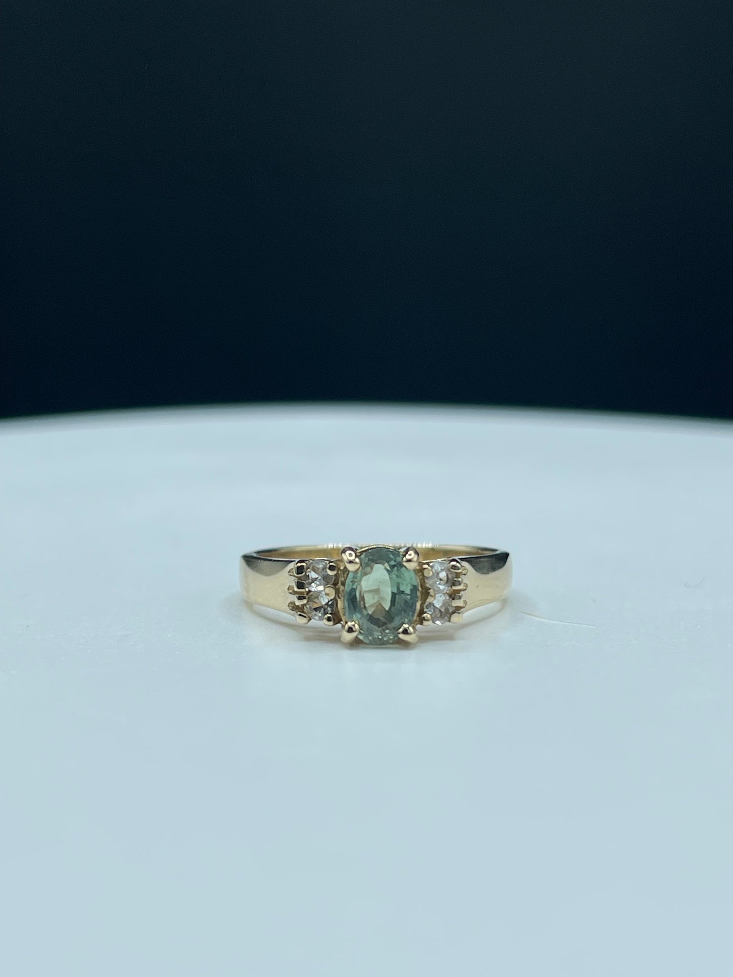 0.92 Carat Natural Color Change Alexandrite & Diamond 14k Yellow Gold Engagement Ring (Size 6.25)