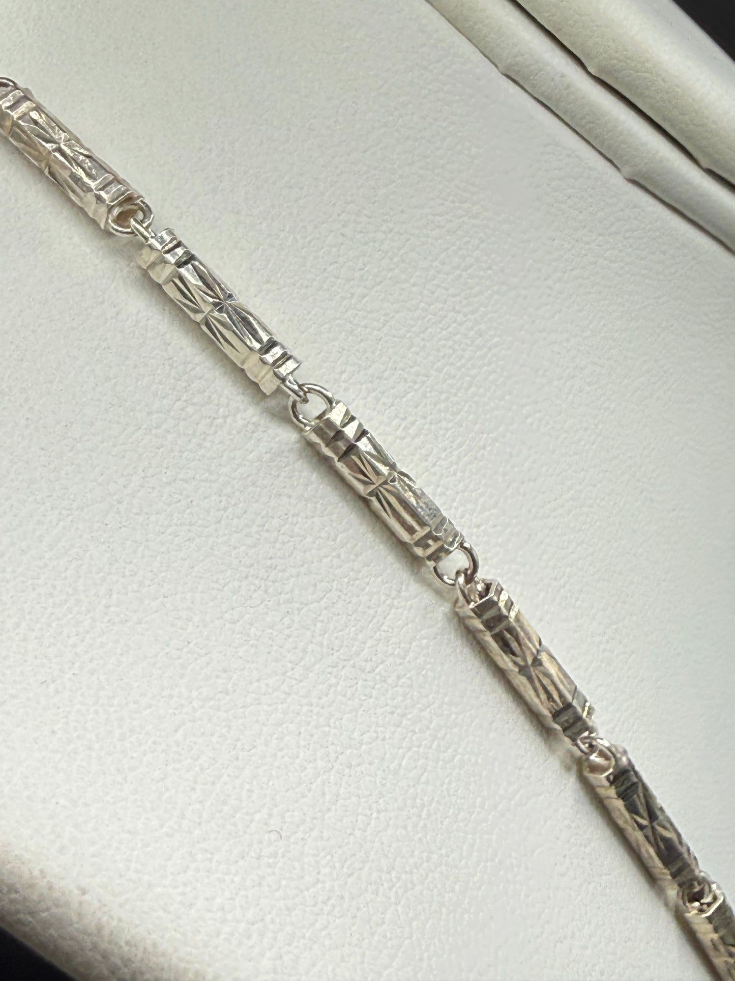 Solid 925 Sterling Silver Israeli Link Diamond Cut Chain | 18.5”
