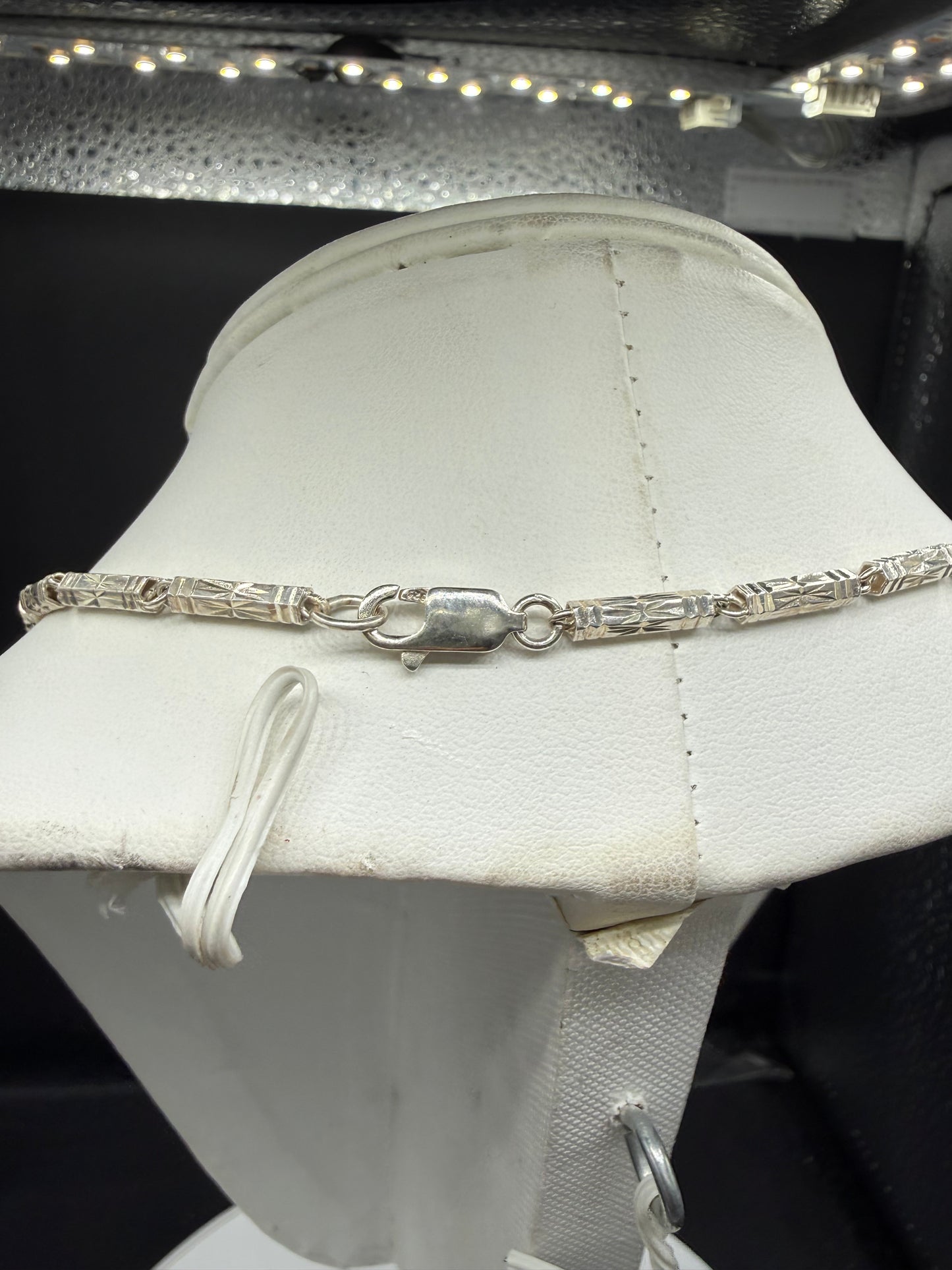 Solid 925 Sterling Silver Israeli Link Diamond Cut Chain | 18.5”