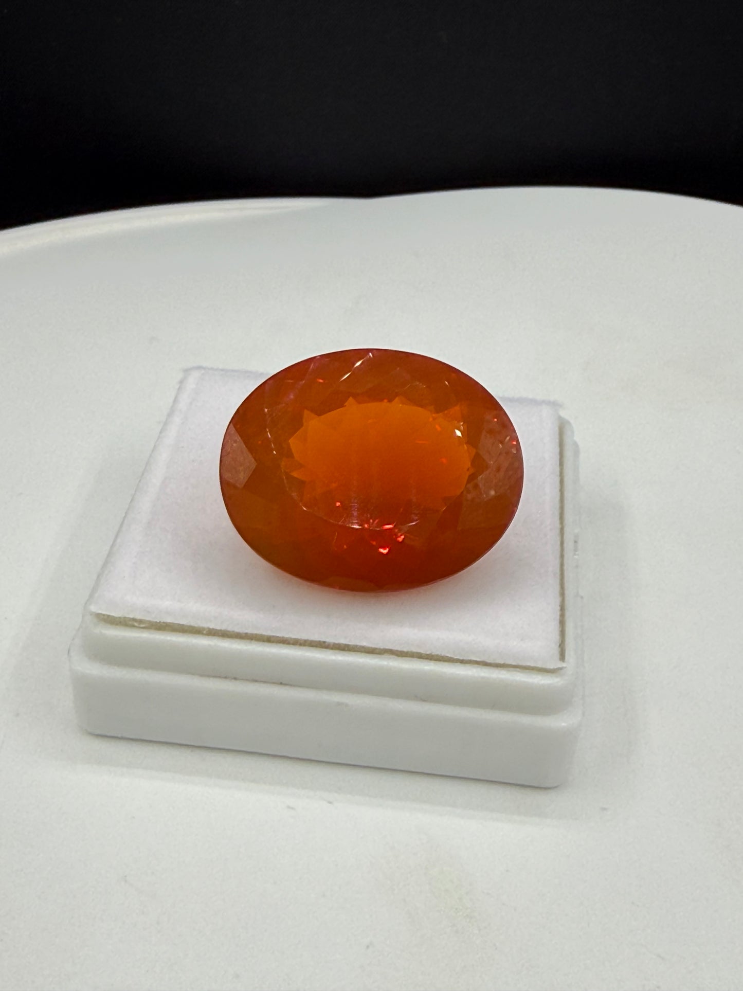 GIA Certified 28.27ct Natural Mexican Fire Opal | Vivid Orange | 24.81 x 20 mm World-Class Gem