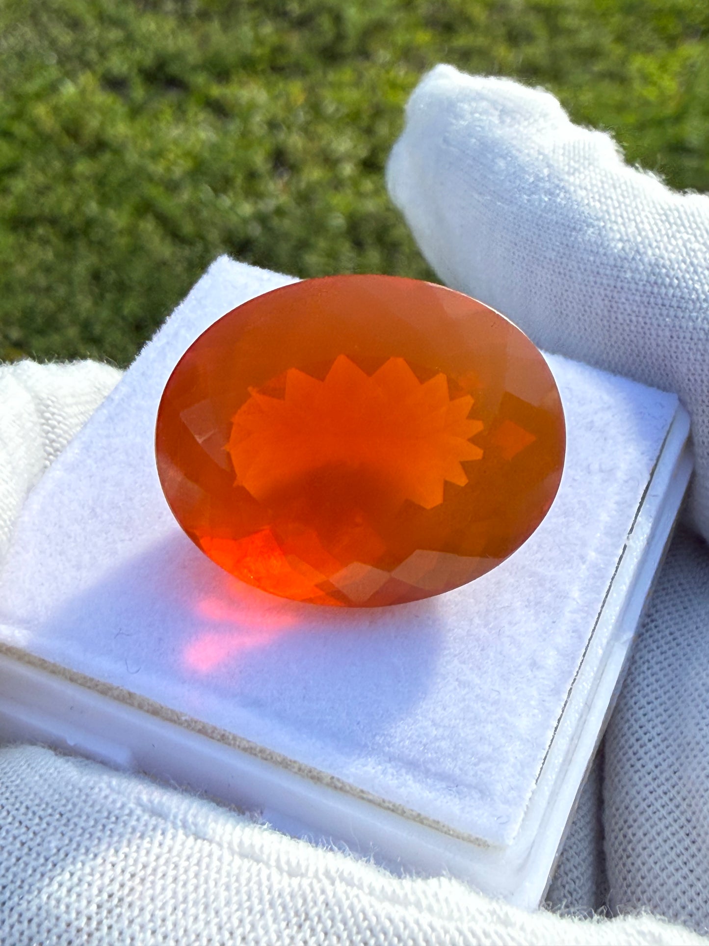 GIA Certified 28.27ct Natural Mexican Fire Opal | Vivid Orange | 24.81 x 20 mm World-Class Gem