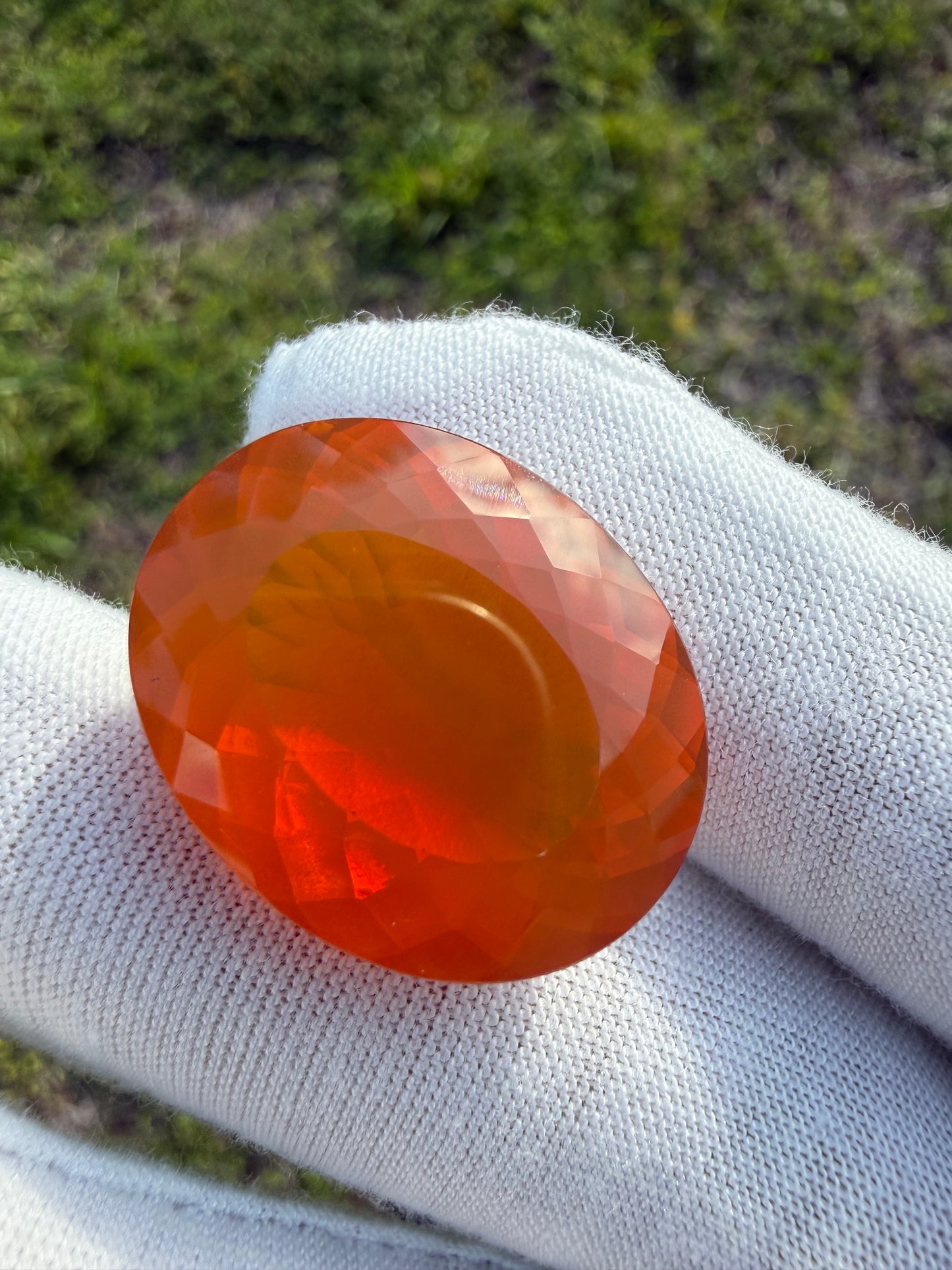 GIA Certified 28.27ct Natural Mexican Fire Opal | Vivid Orange | 24.81 x 20 mm World-Class Gem