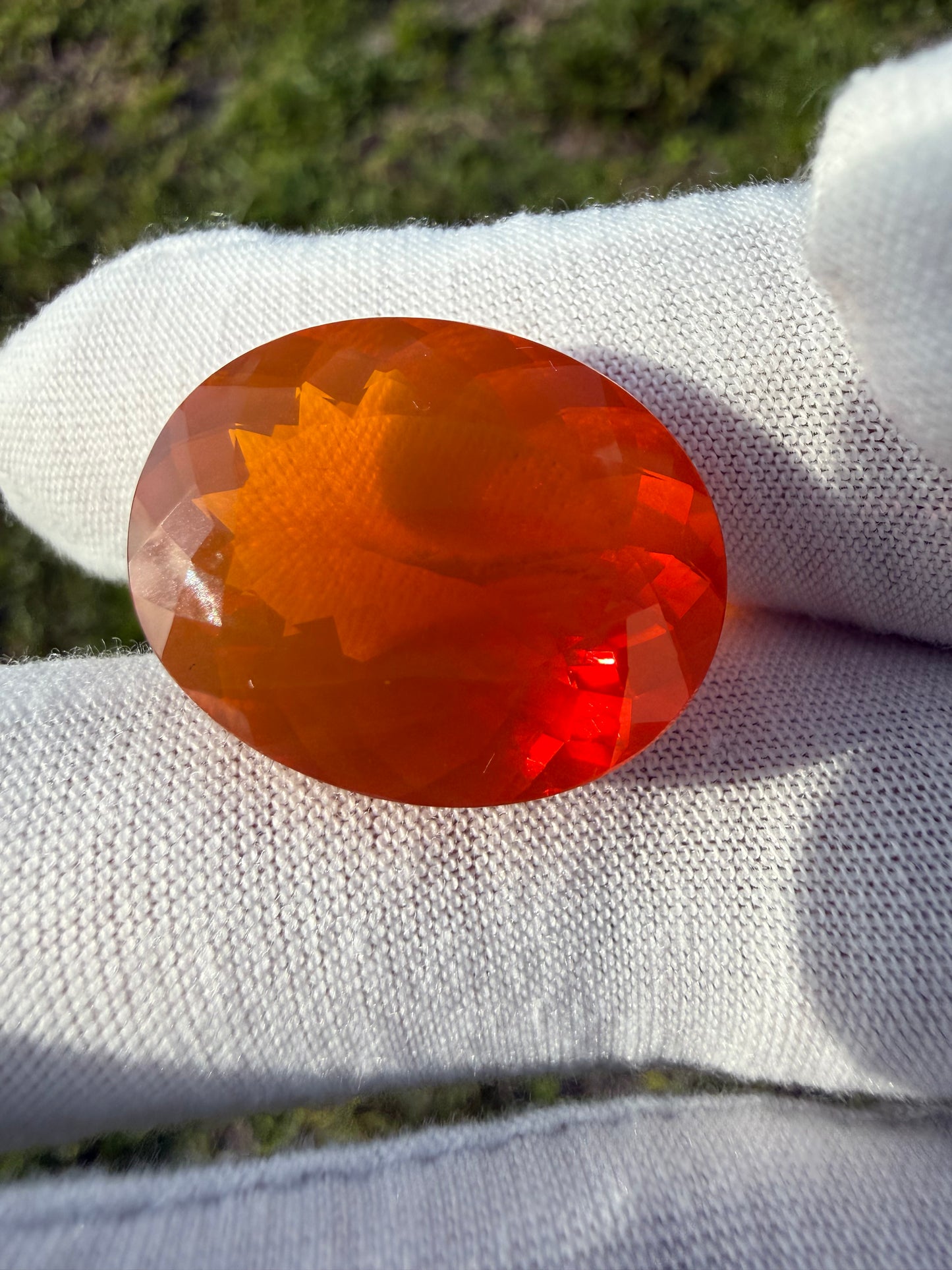 GIA Certified 28.27ct Natural Mexican Fire Opal | Vivid Orange | 24.81 x 20 mm World-Class Gem