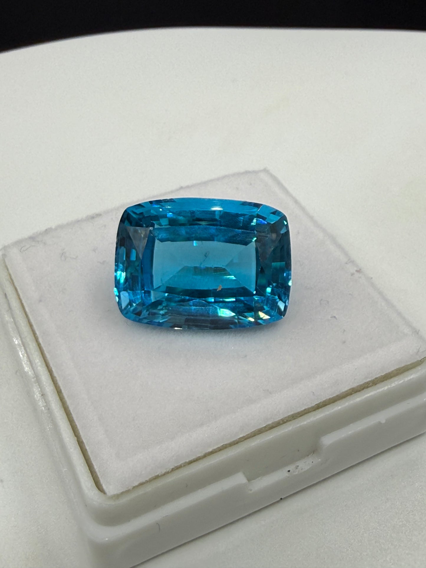 26.11 Ct Swiss Blue Topaz Emerald Cut Loose Gemstone | 19.5 x 14.6 MM