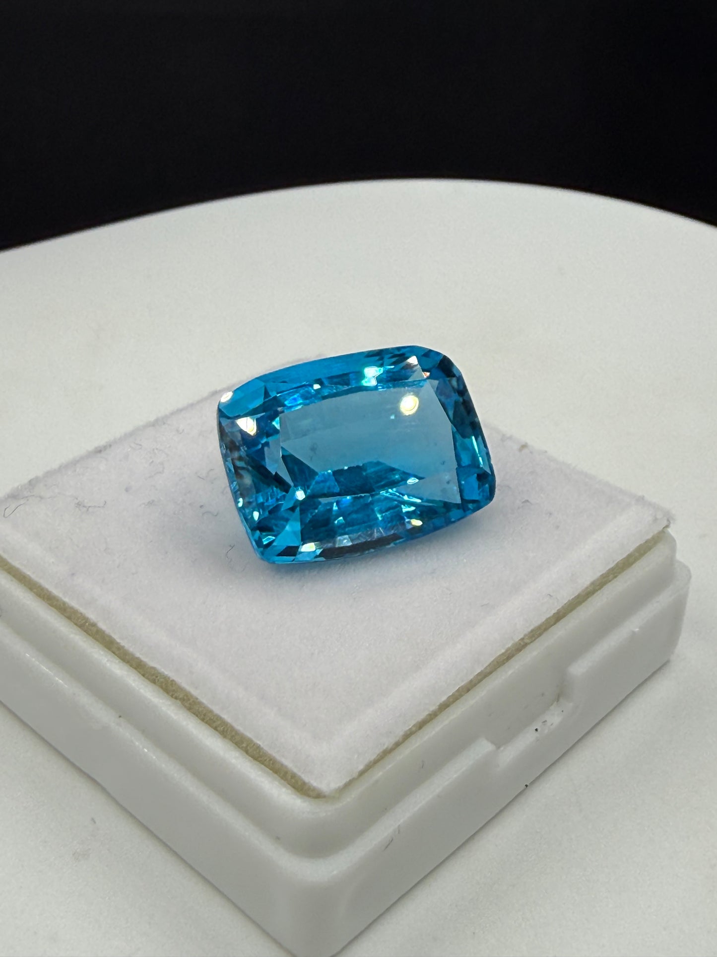 26.11 Ct Swiss Blue Topaz Emerald Cut Loose Gemstone | 19.5 x 14.6 MM