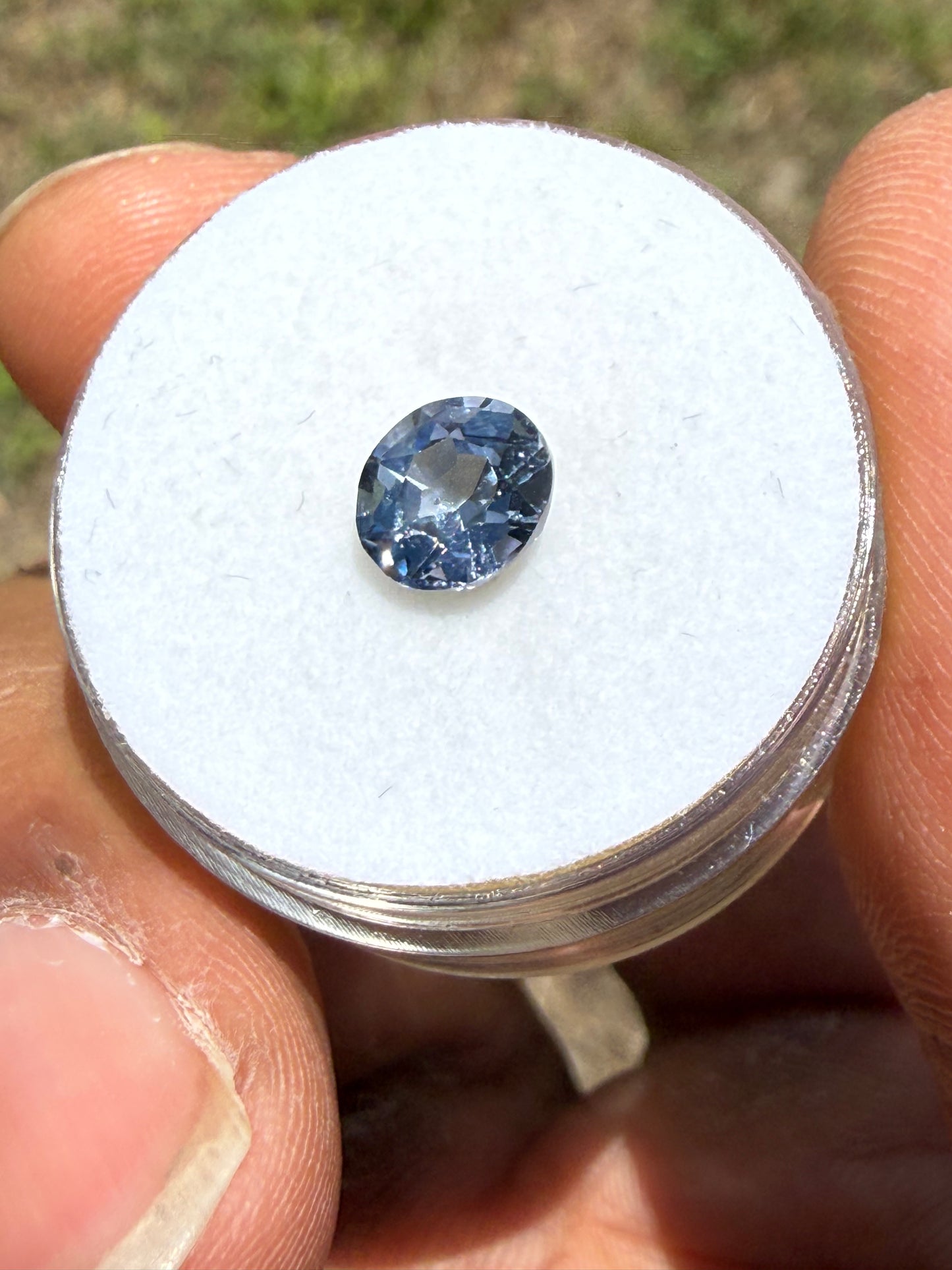 1.25ct Natural Unheated Ceylon Greyish Blue Sapphire Oval Cut Loose Gemstone