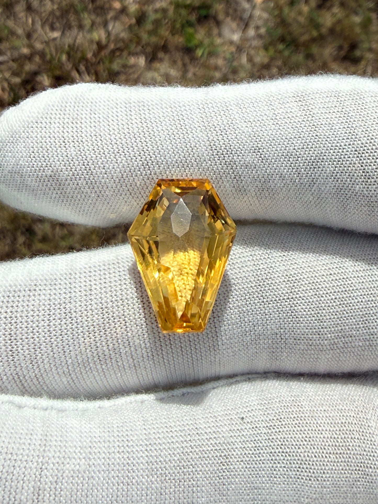 17.75ct Natural Citrine Custom Shield Cut | Internally Flawless | Large Loose Gemstone