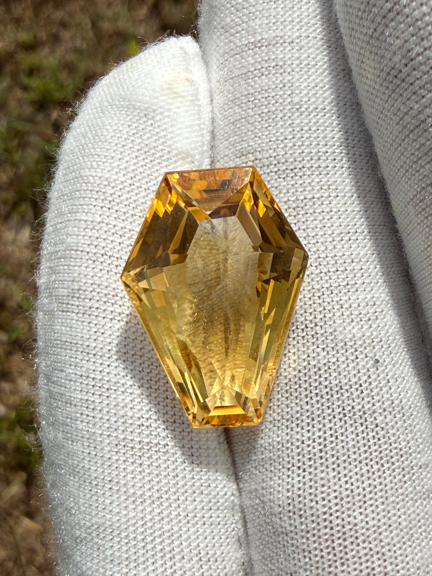 17.75ct Natural Citrine Custom Shield Cut | Internally Flawless | Large Loose Gemstone