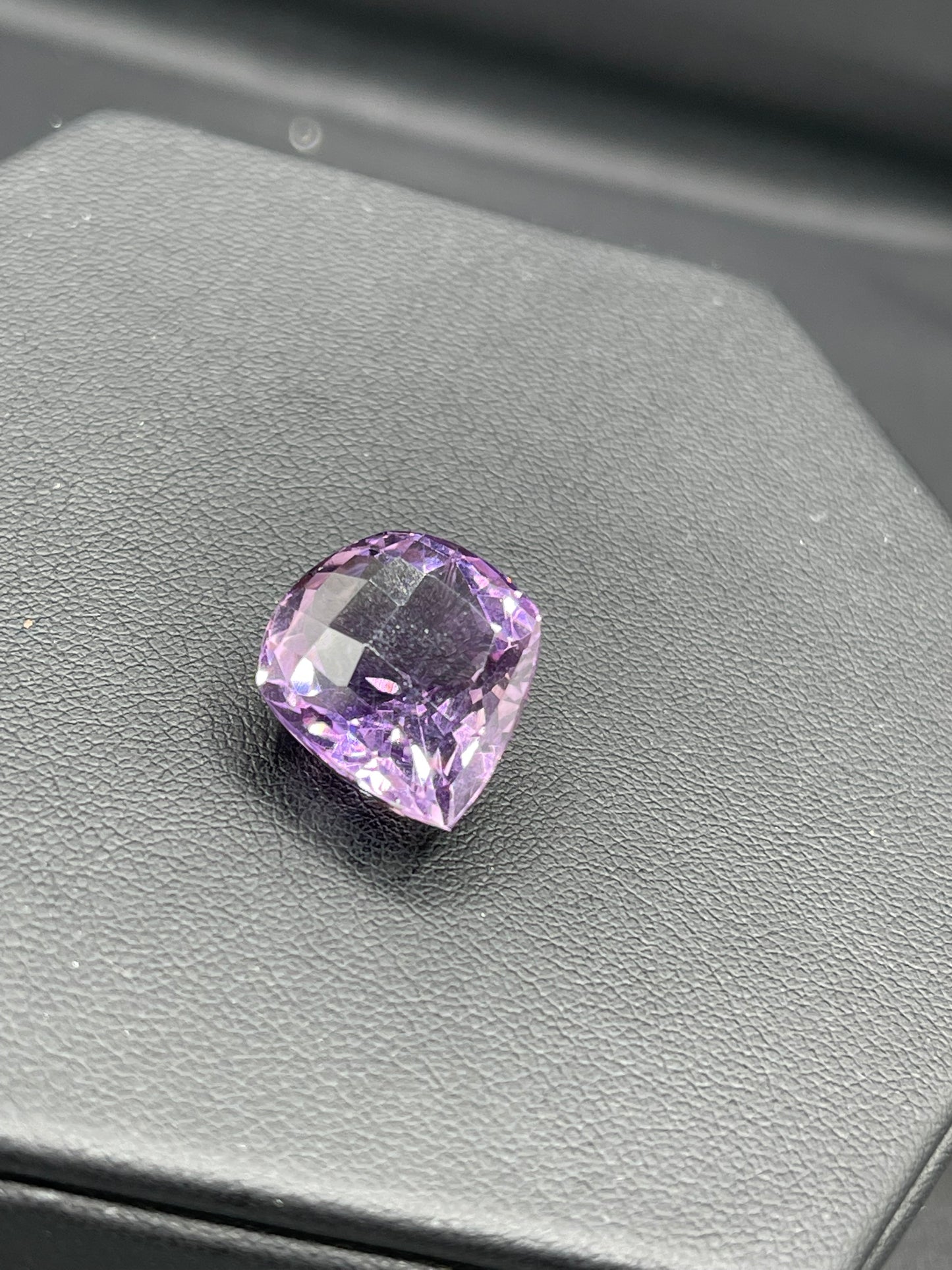 15.41 Carat Natural Rose De France Amethyst Pear Checkerboard Cut Loose Gemstone 18x16x10 MM