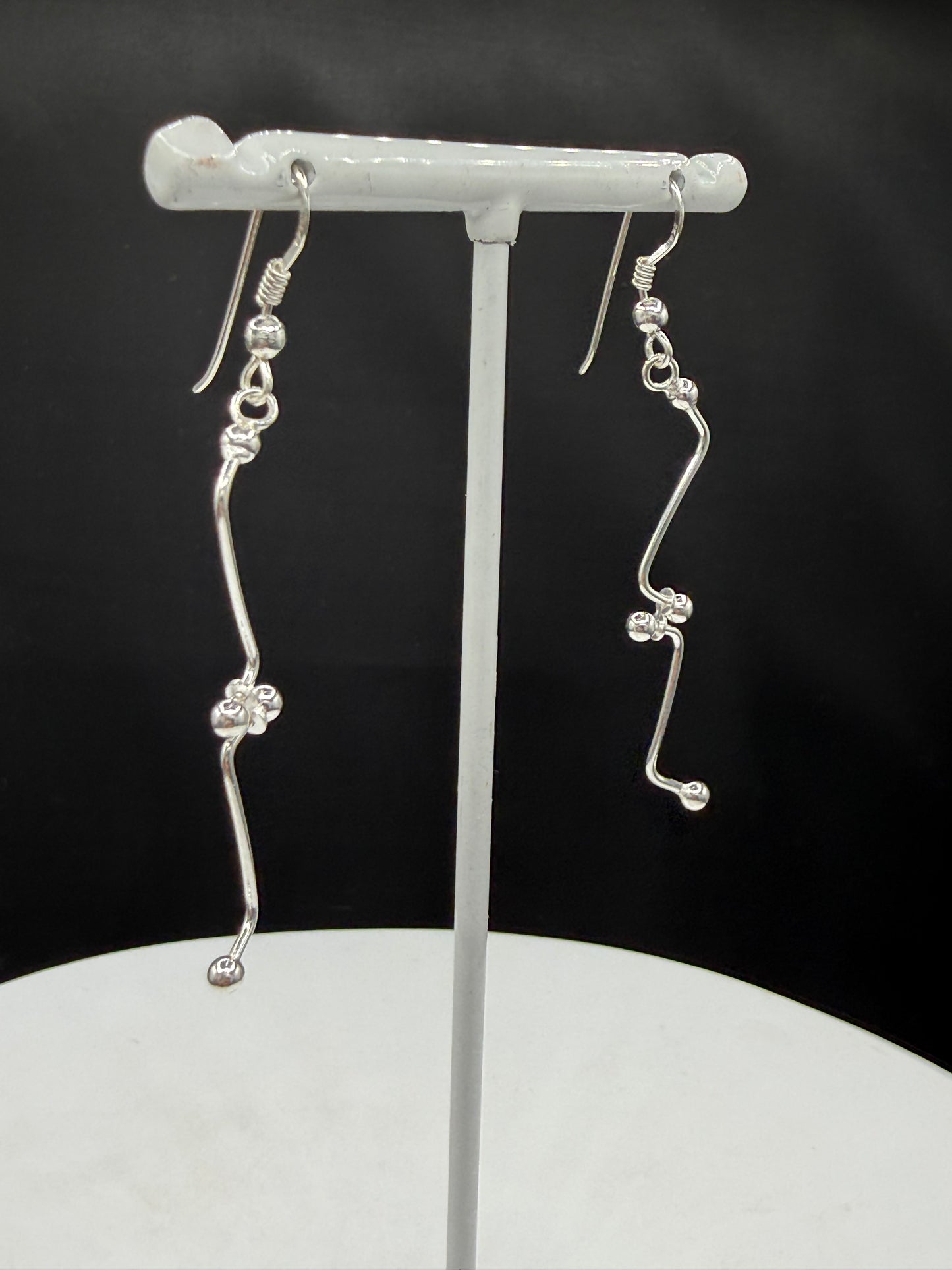 Handmade Solid 925 Sterling Silver Long Dangle Earrings