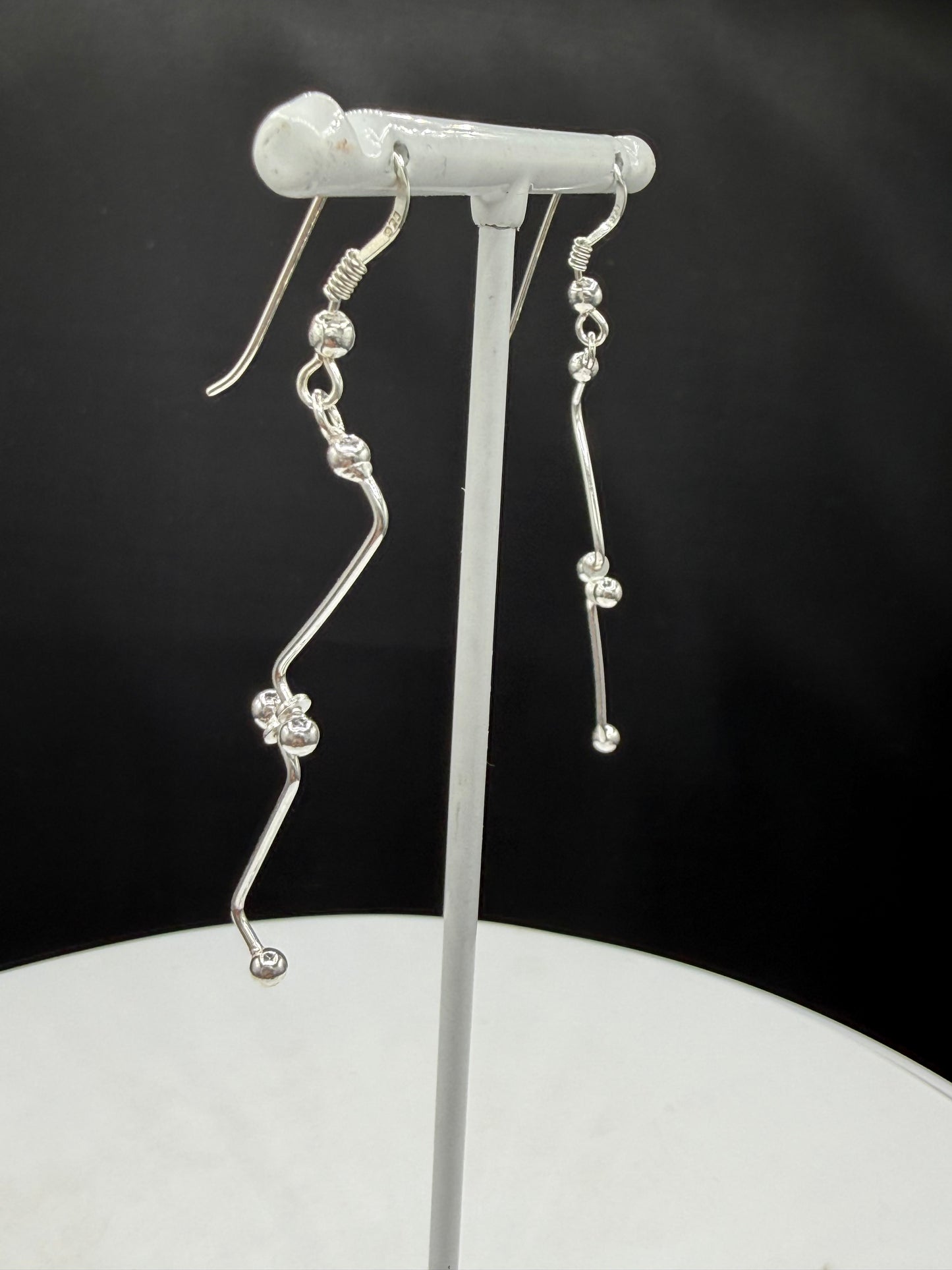Handmade Solid 925 Sterling Silver Long Dangle Earrings