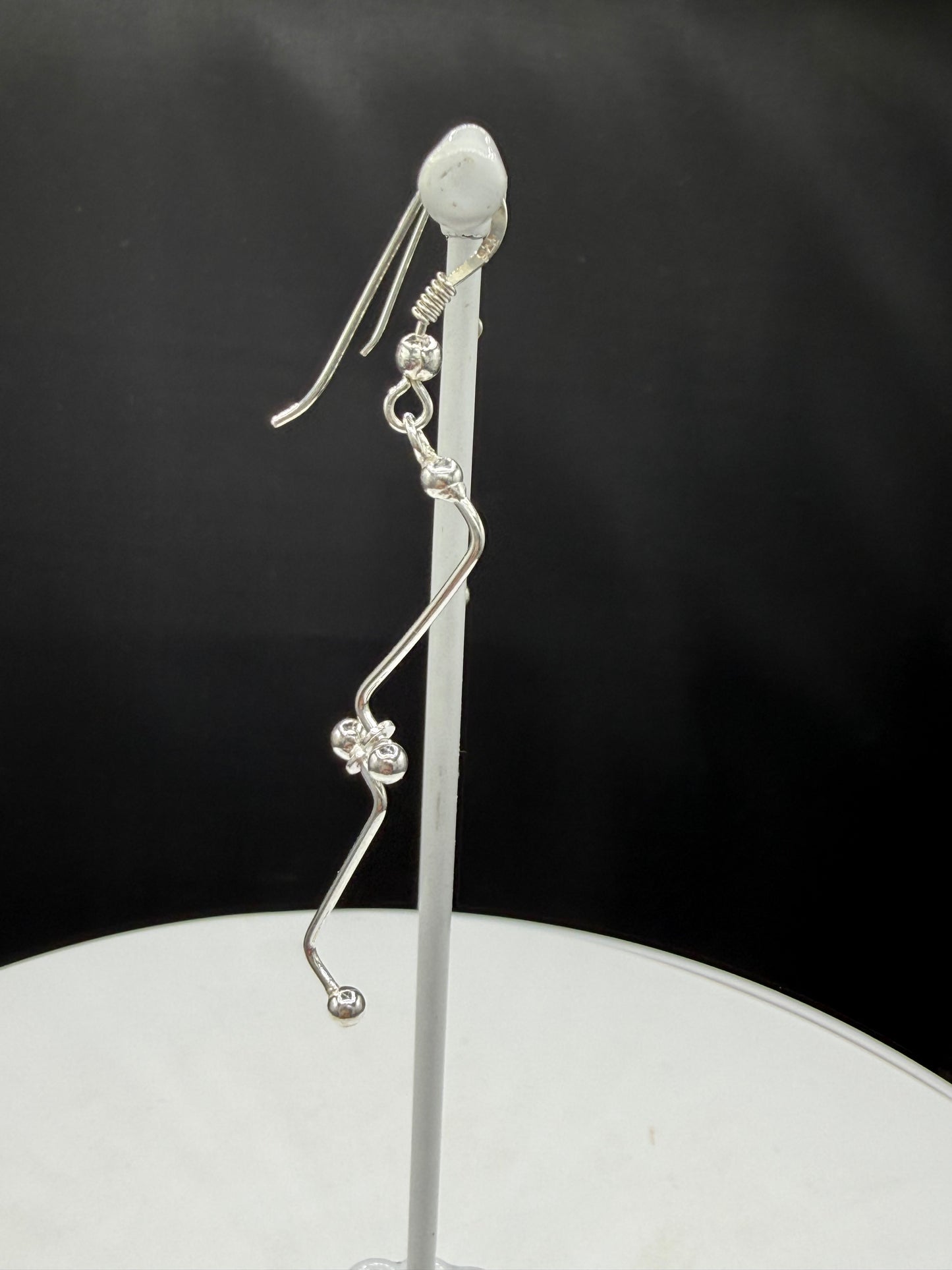 Handmade Solid 925 Sterling Silver Long Dangle Earrings
