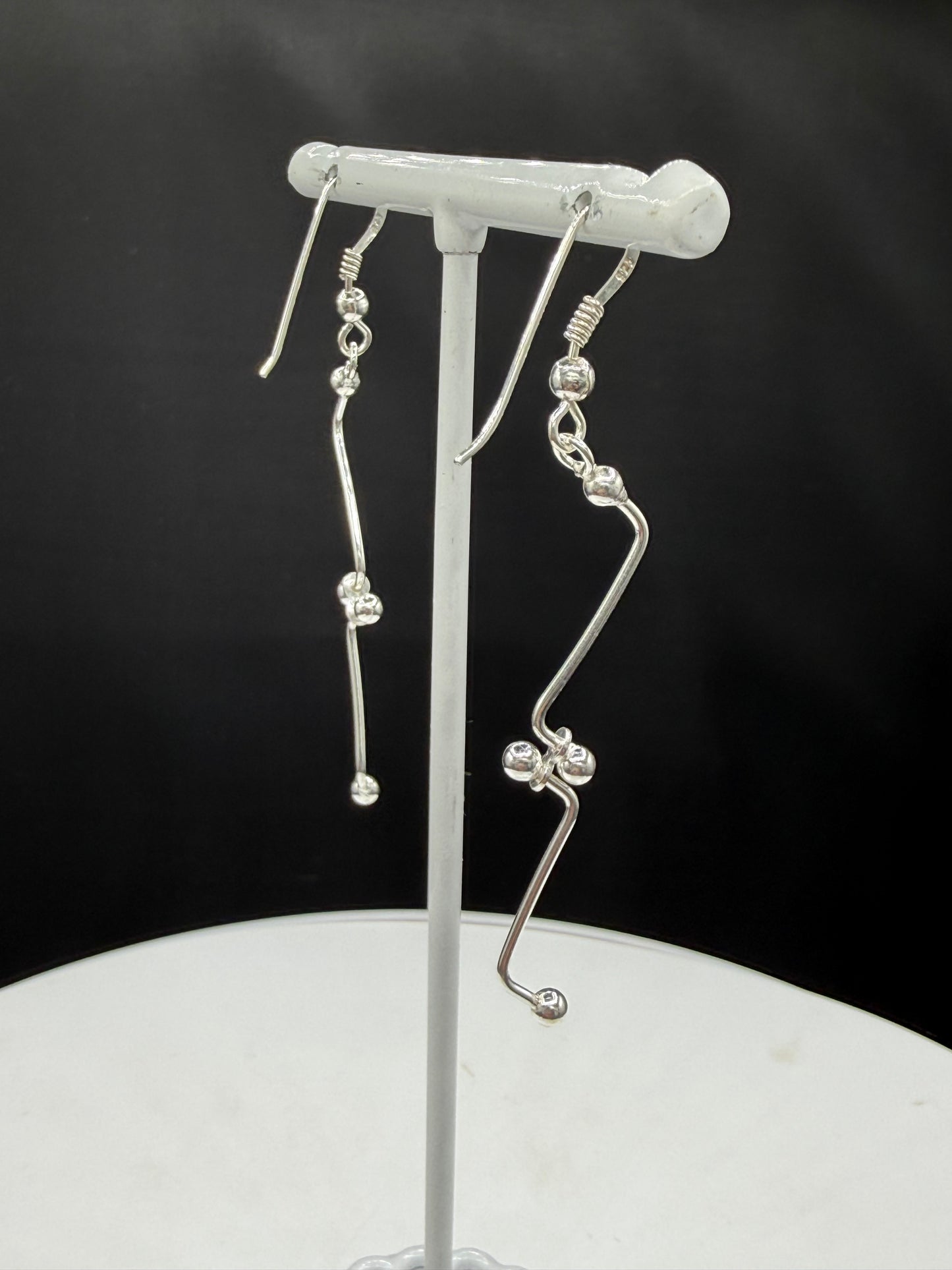 Handmade Solid 925 Sterling Silver Long Dangle Earrings