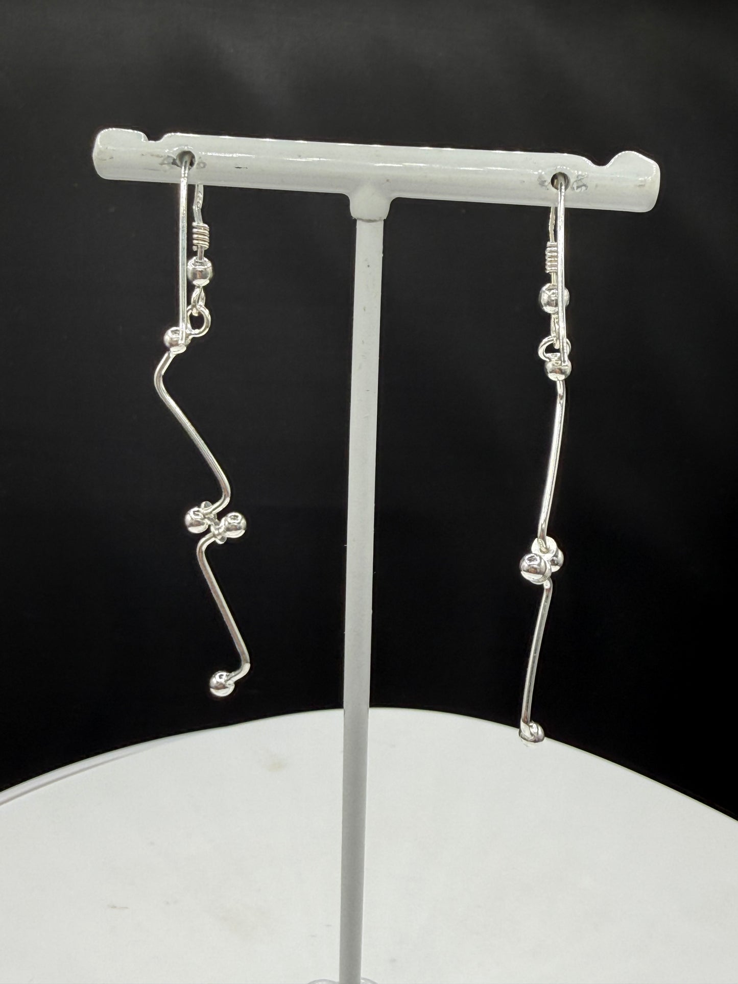 Handmade Solid 925 Sterling Silver Long Dangle Earrings