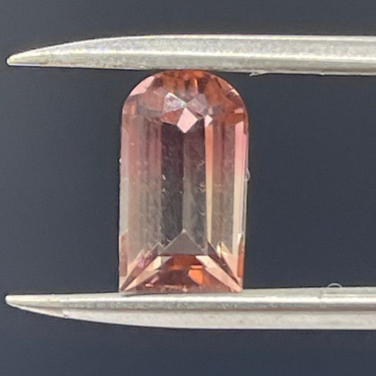 2.29 Carat Natural Bi Color Tourmaline Custom Tombstone Cut Loose Gemstone (10.2 x 5.8 x 4.4 MM)