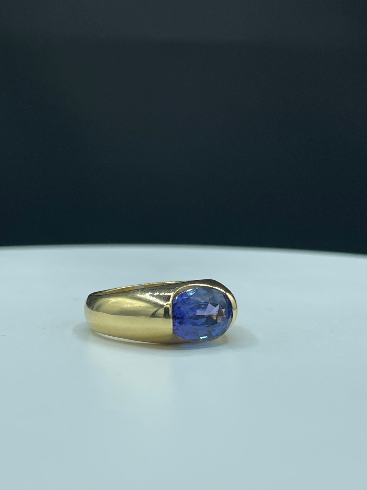 4.77 Carat Natural AAA Tanzanite 18k Yellow Gold Statement Ring (Size 10)