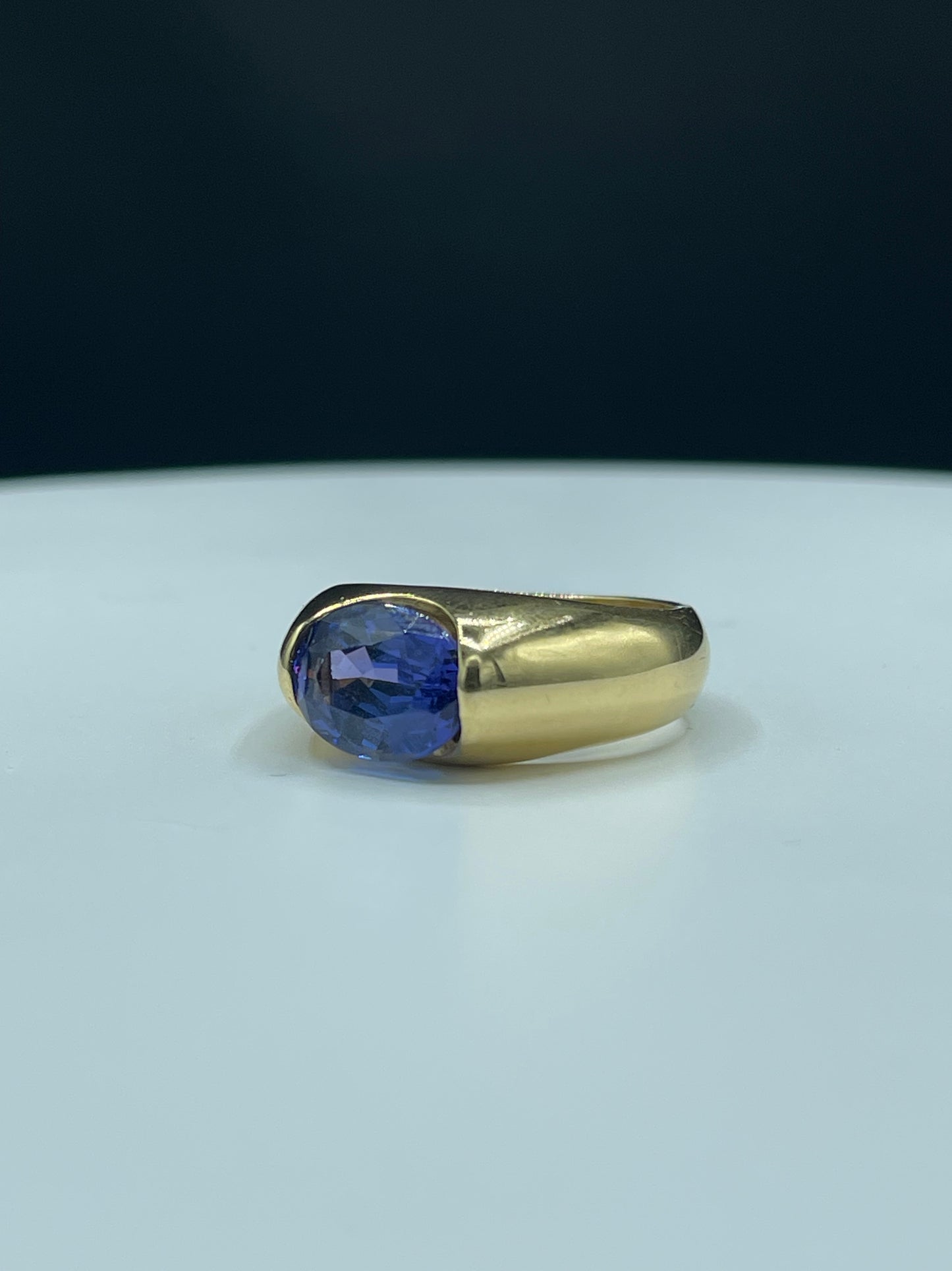 4.77 Carat Natural AAA Tanzanite 18k Yellow Gold Statement Ring (Size 10)