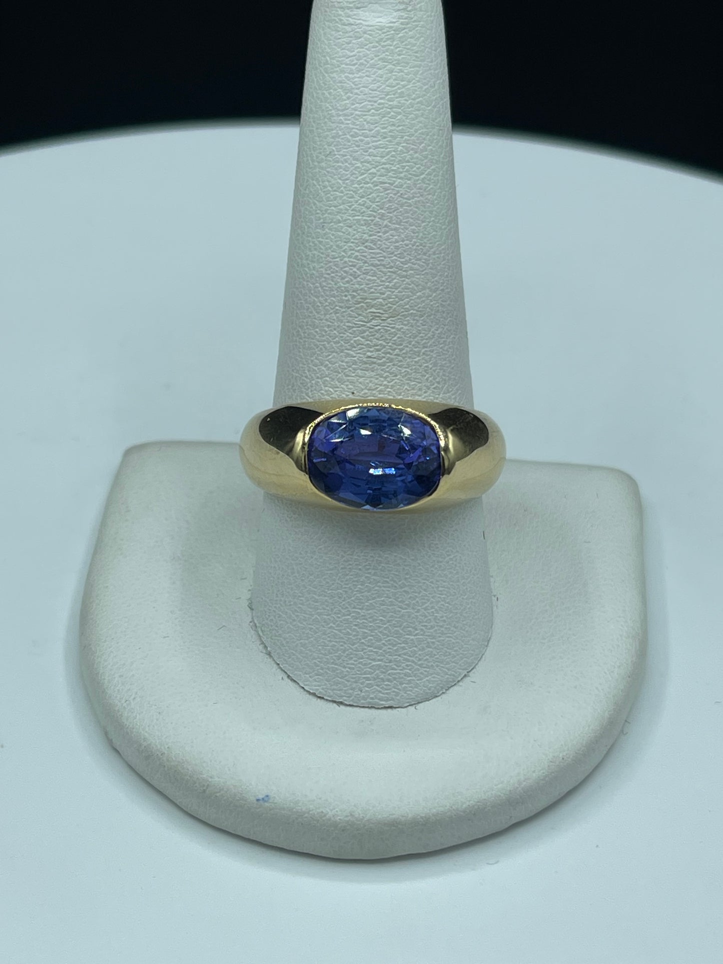 4.77 Carat Natural AAA Tanzanite 18k Yellow Gold Statement Ring (Size 10)