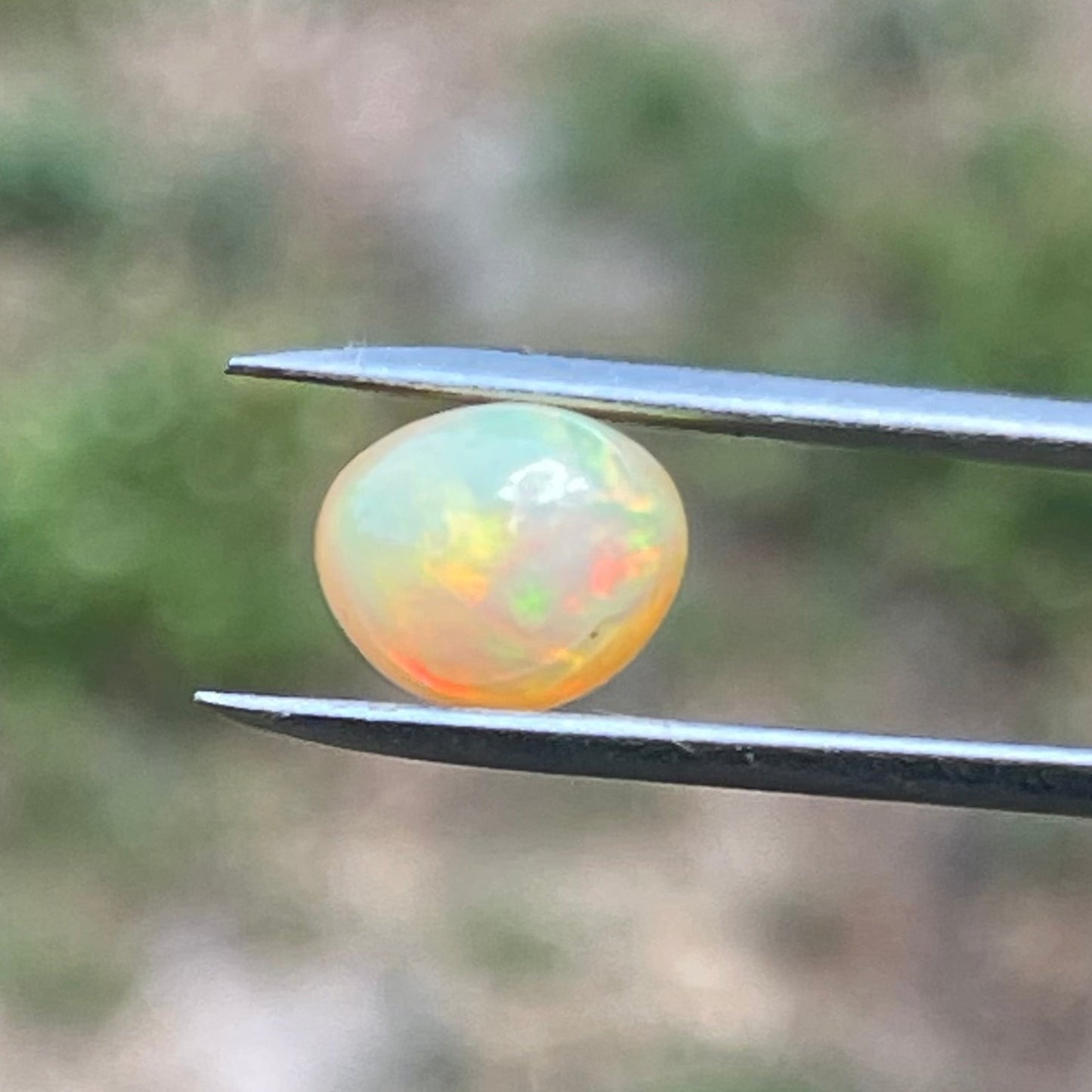 3.14 Carat Natural Ethiopian Opal Cabochon Cut Loose Gemstone with Vibrant Fire