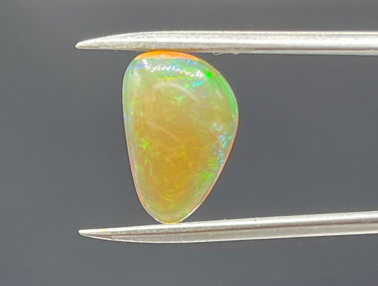 2.55 Carat Natural Ethiopian Opal Cabochon Cut Loose Gemstone with Intense Fire