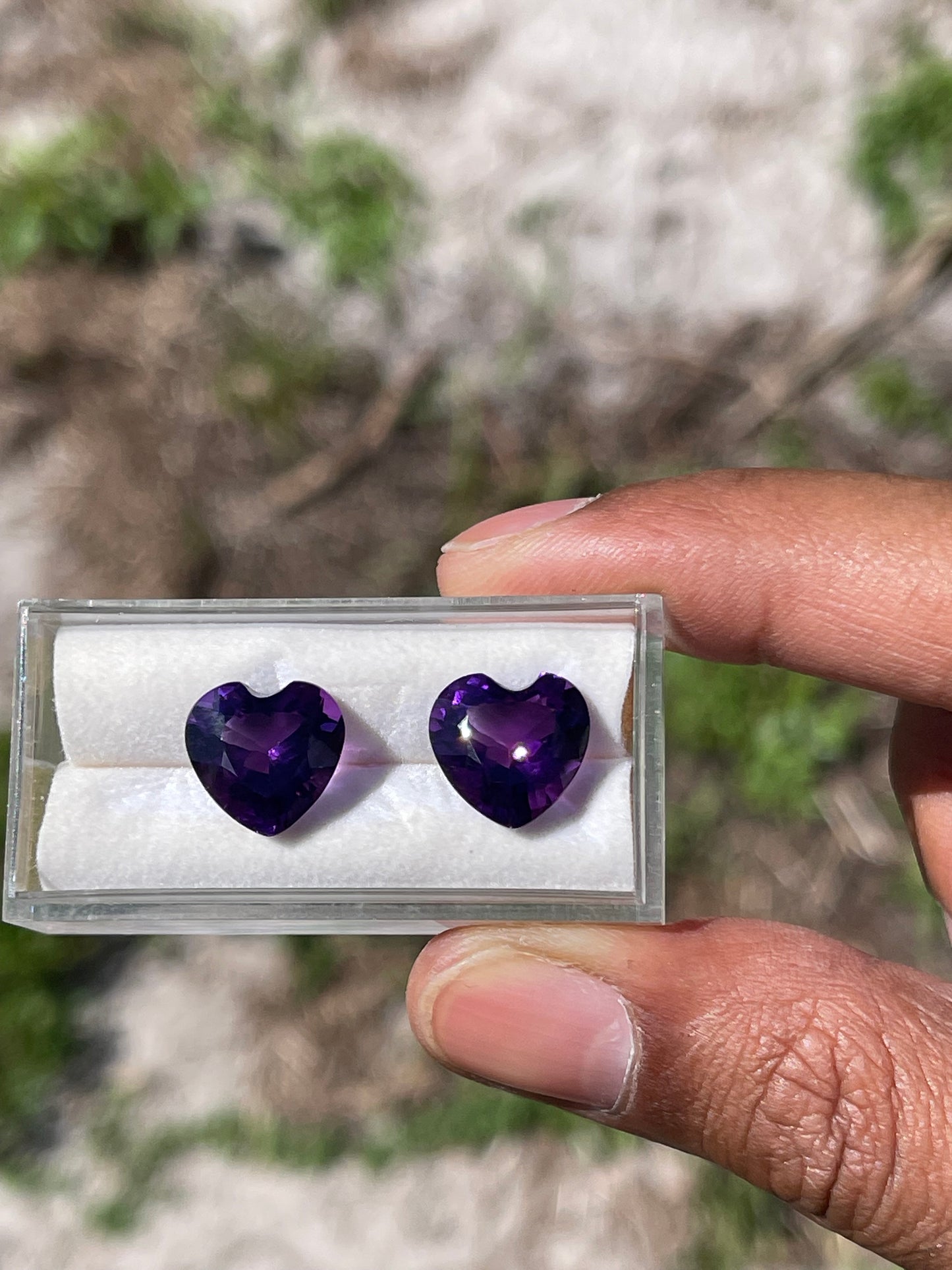 10.34 Carat Natural Zambian Amethyst Heart Cut Matching Loose Gemstones (12x12x7 MM)