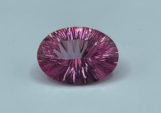 35.71 Ct Natural Pink Mystic Topaz | Laser Concave Oval Cut | Flawless 25x18x12 MM Gemstone