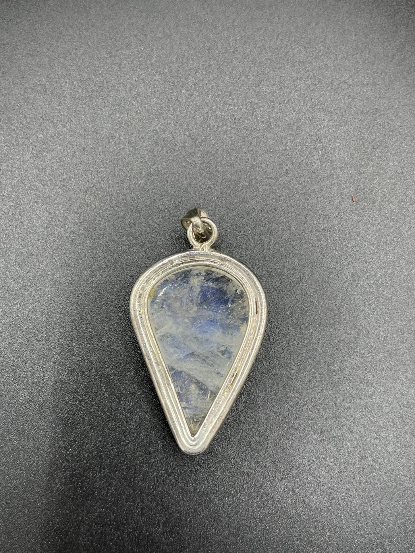 42.74 Carat Natural Rainbow Moonstone Sterling Silver Pendant