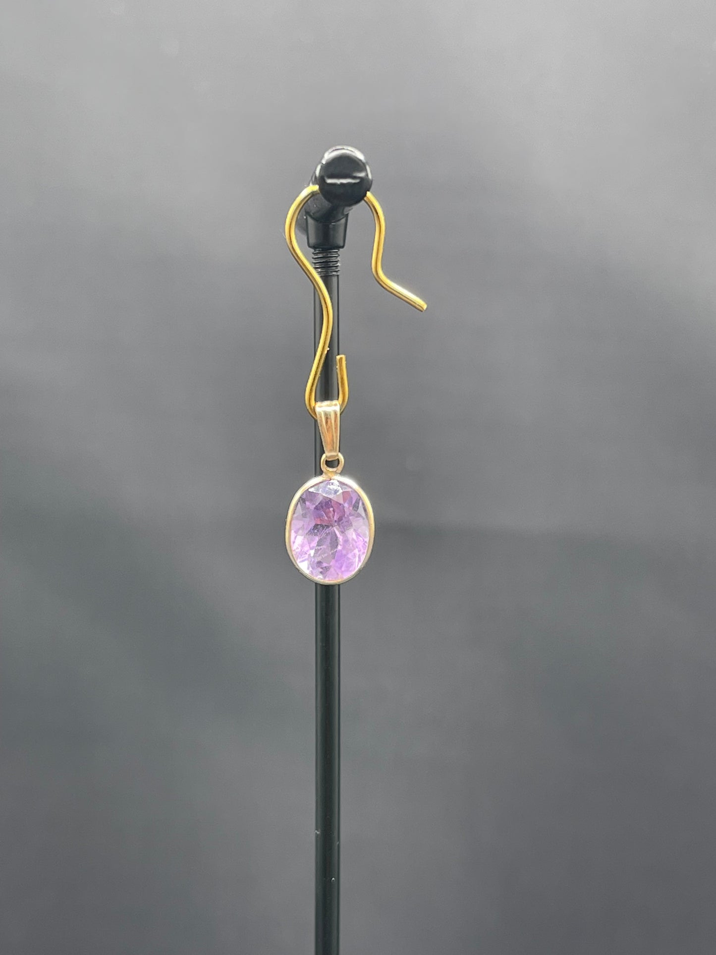 Natural Amethyst 14k Yellow Gold Pendant